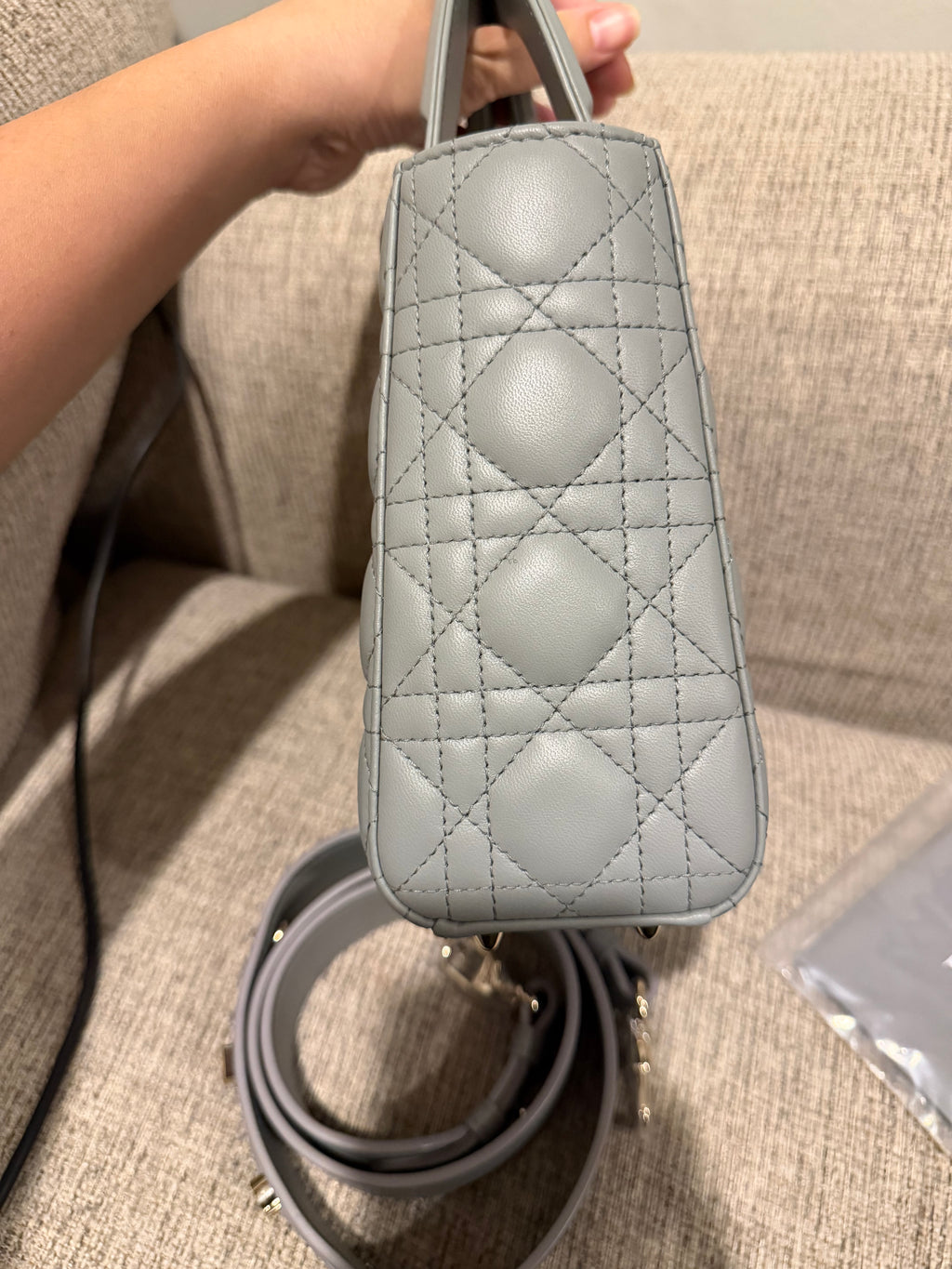 Lady Dior Small Grey ABC