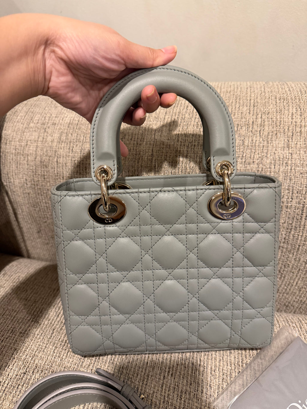 Lady Dior Small Grey ABC
