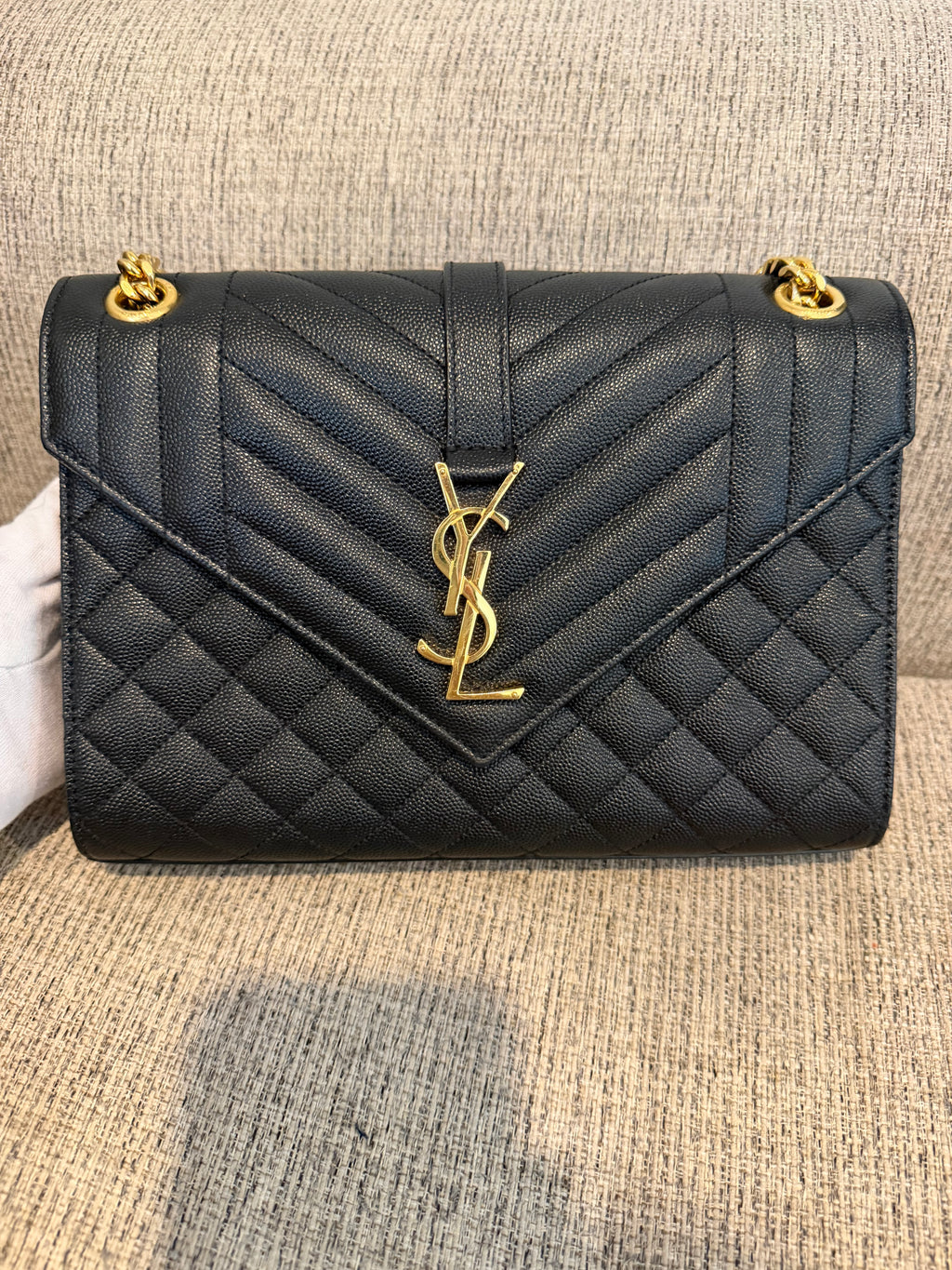 YSL Envelope Medium Black