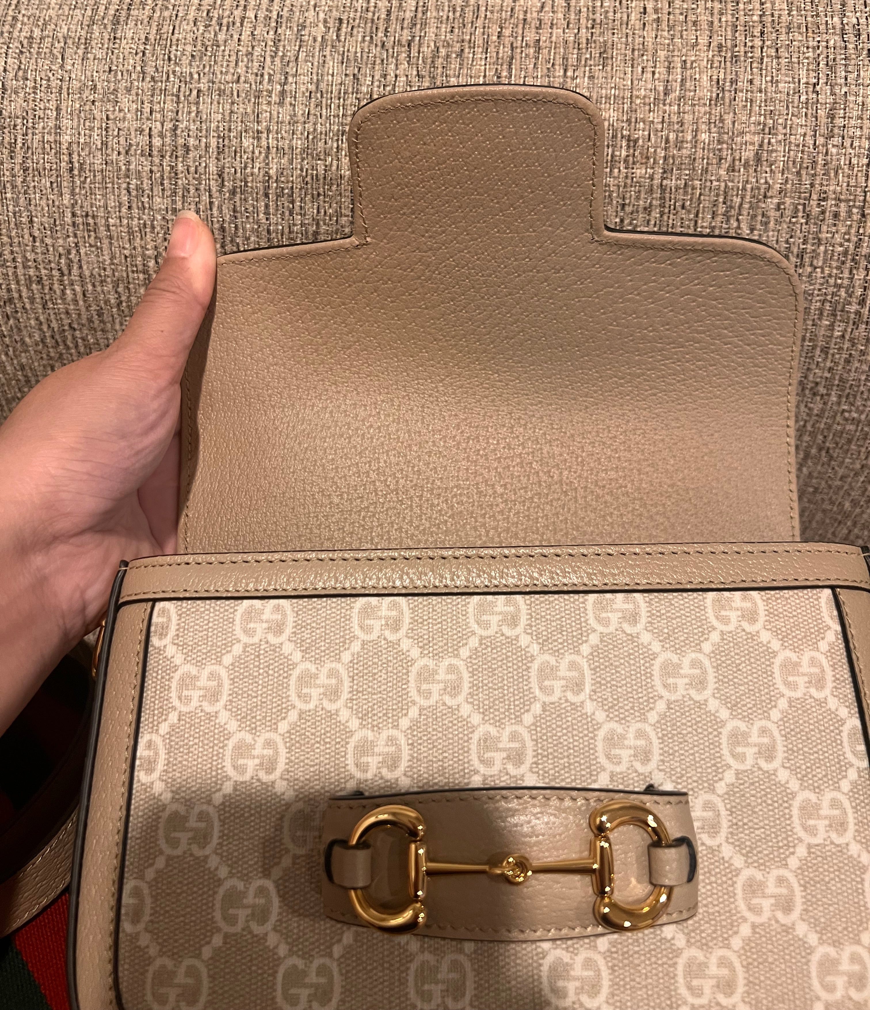 Gucci Horsebit Mini 2-Straps Limited White logo