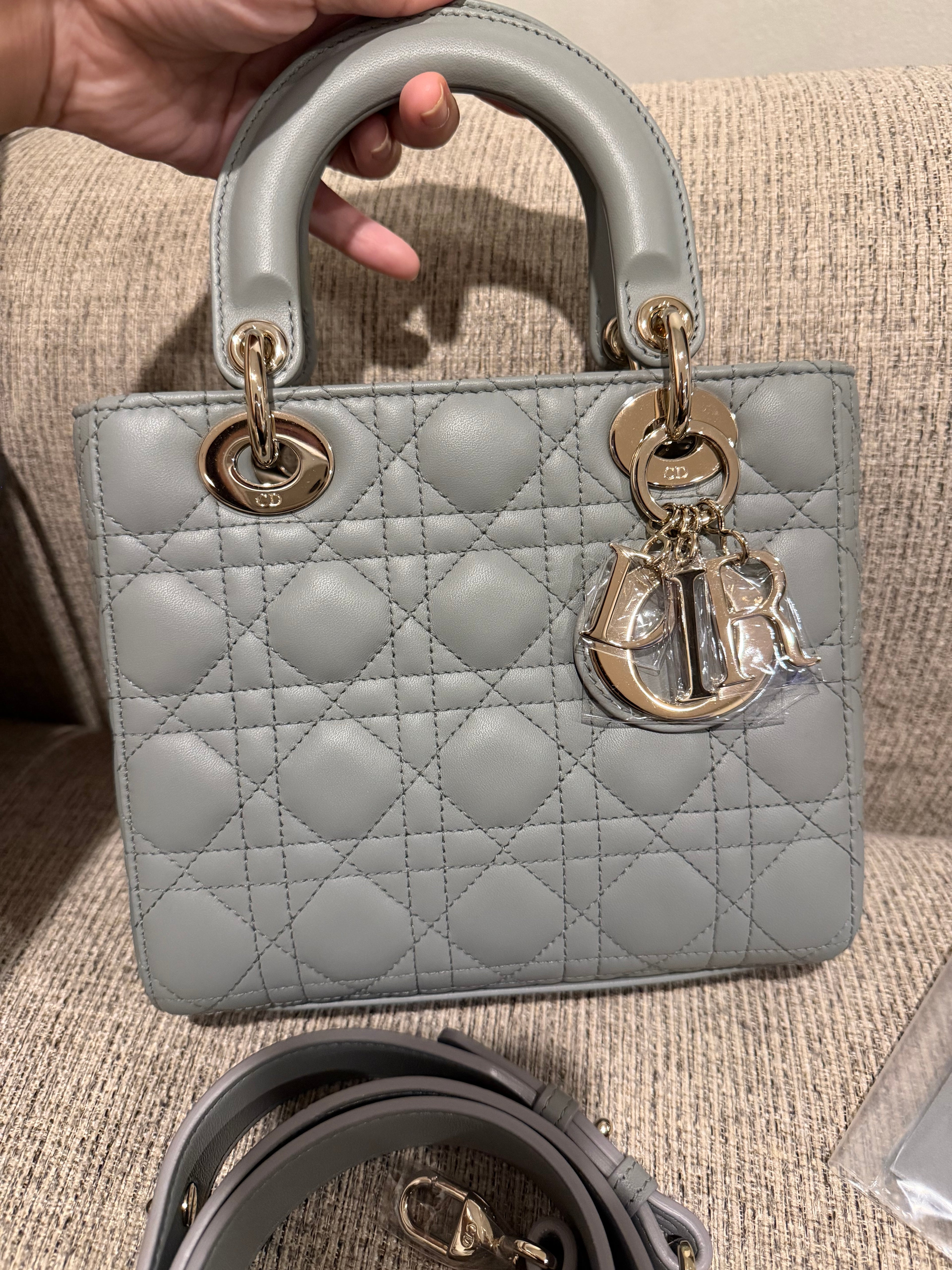 Lady Dior Small Grey ABC