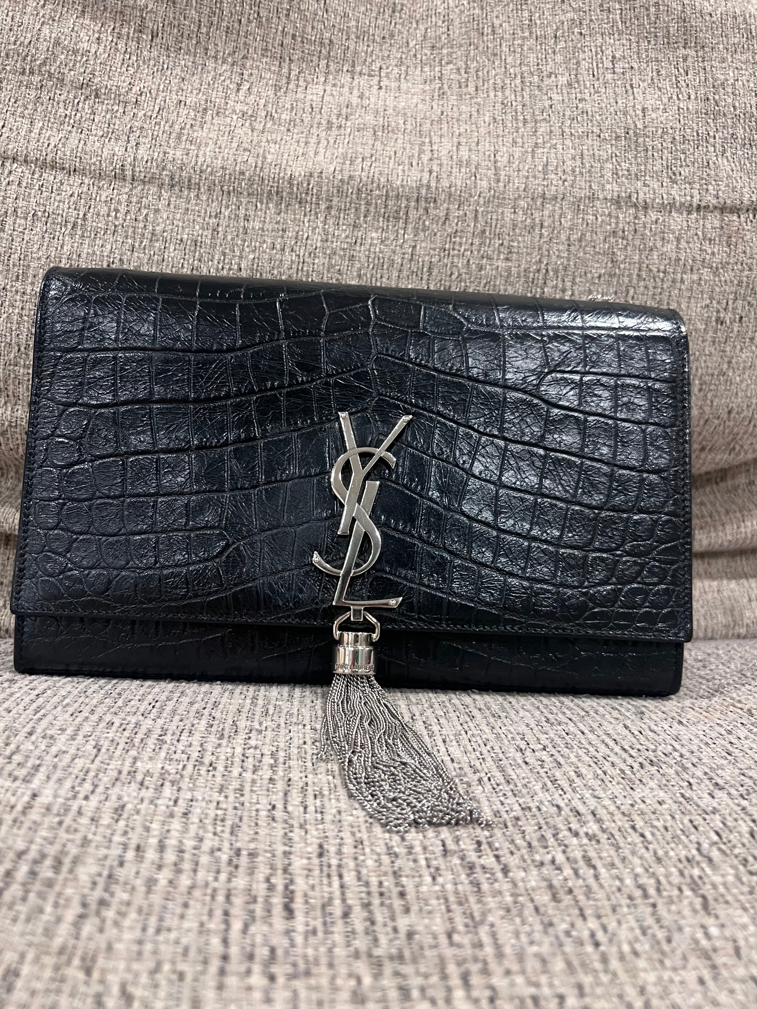 YSL Kate w/ Tassel Croc Medium