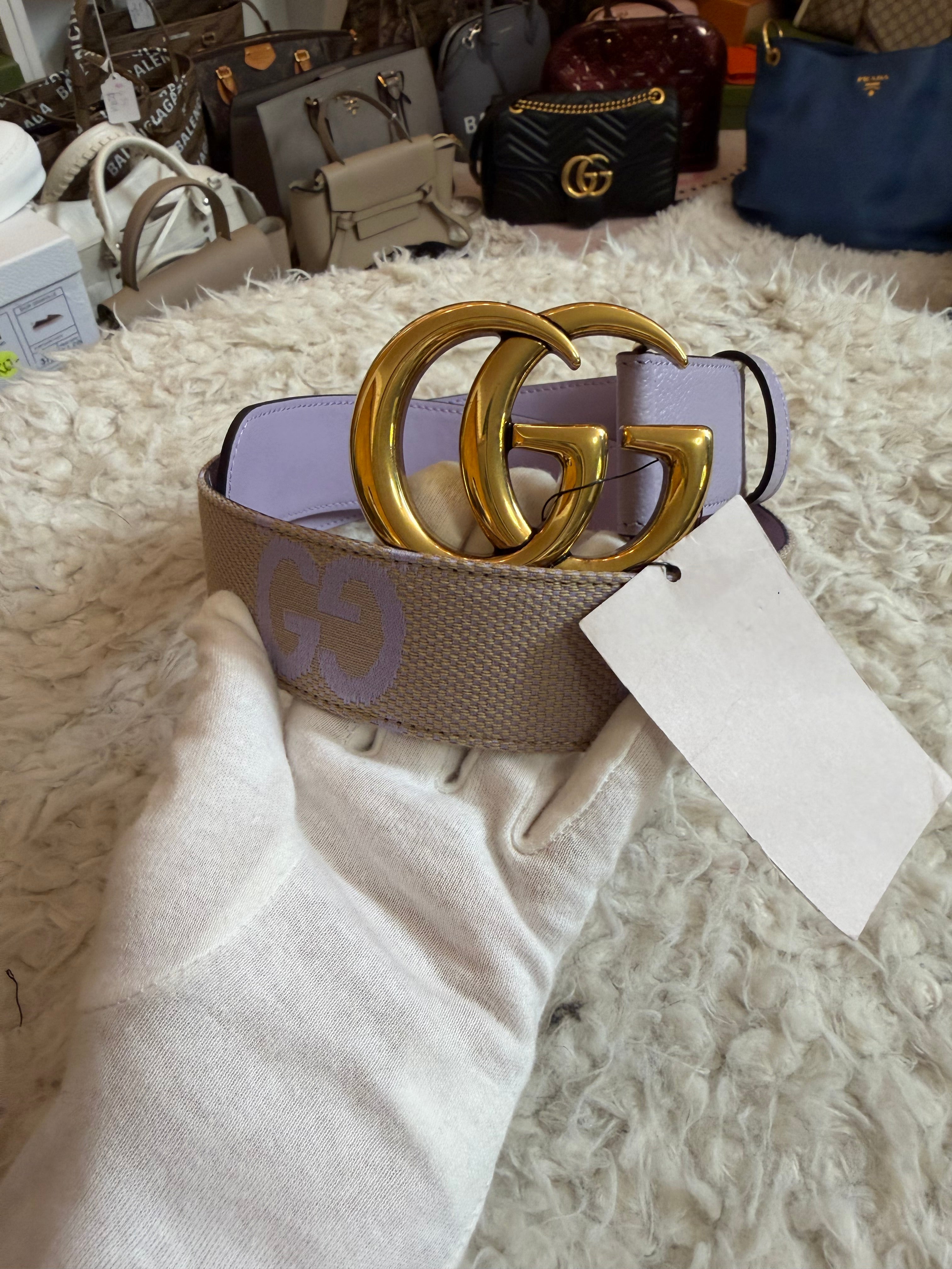 Gucci Marmont Belt Jumbo Logo lavender size 75 Bnew
