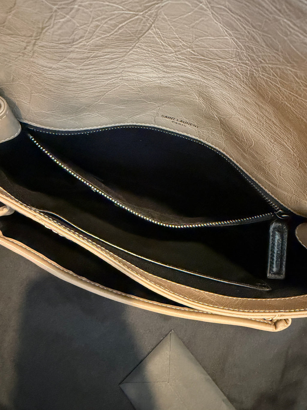 YSL Nikki Medium Dark Beige/Taupe