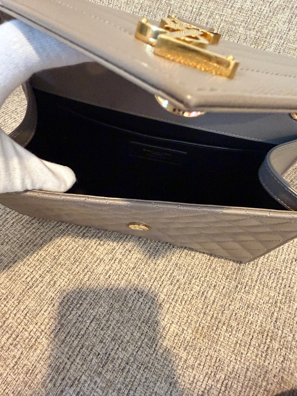 YSL Envelope Medium Taupe