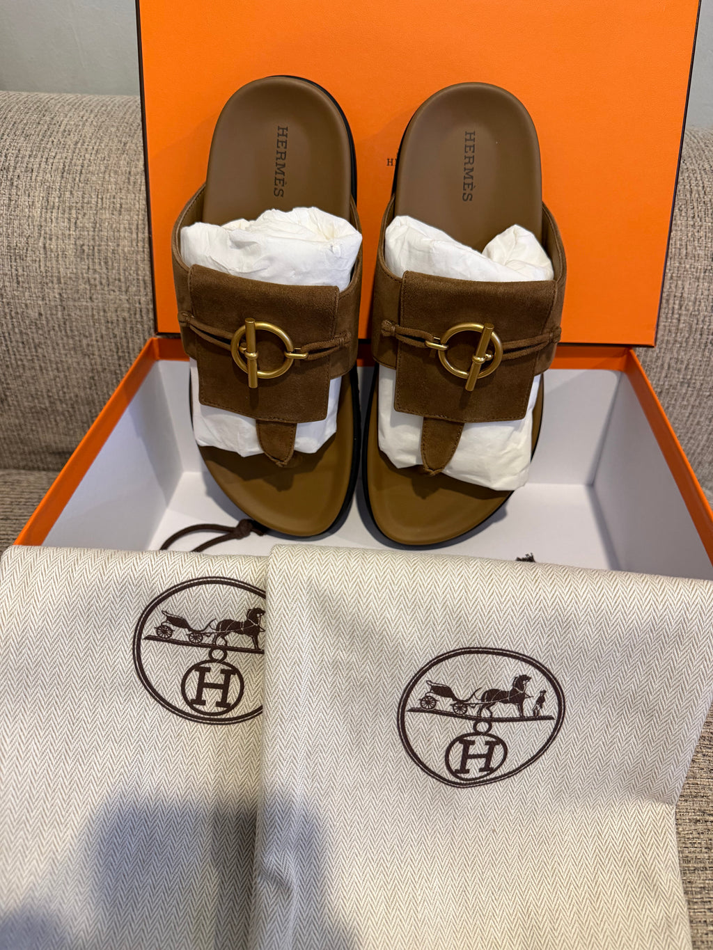Hermes Sandals Brown