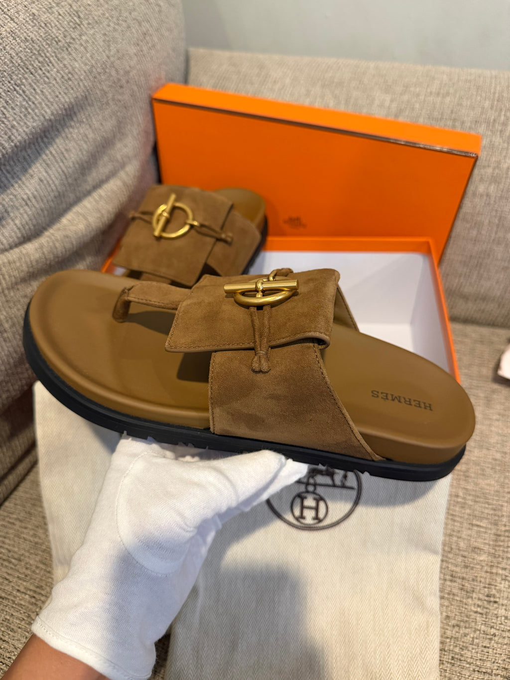 Hermes Sandals Brown