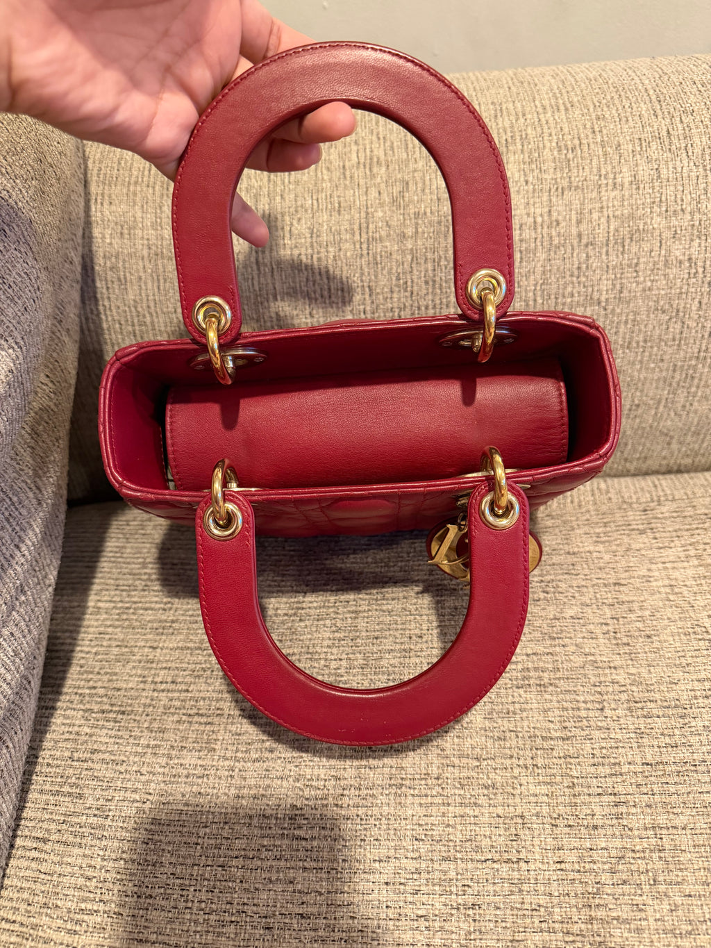 Lady Dior Small Red ABC Strap