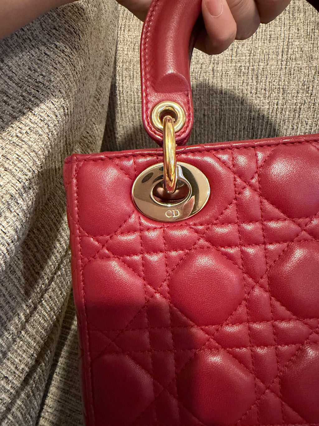 Lady Dior Small Red ABC Strap