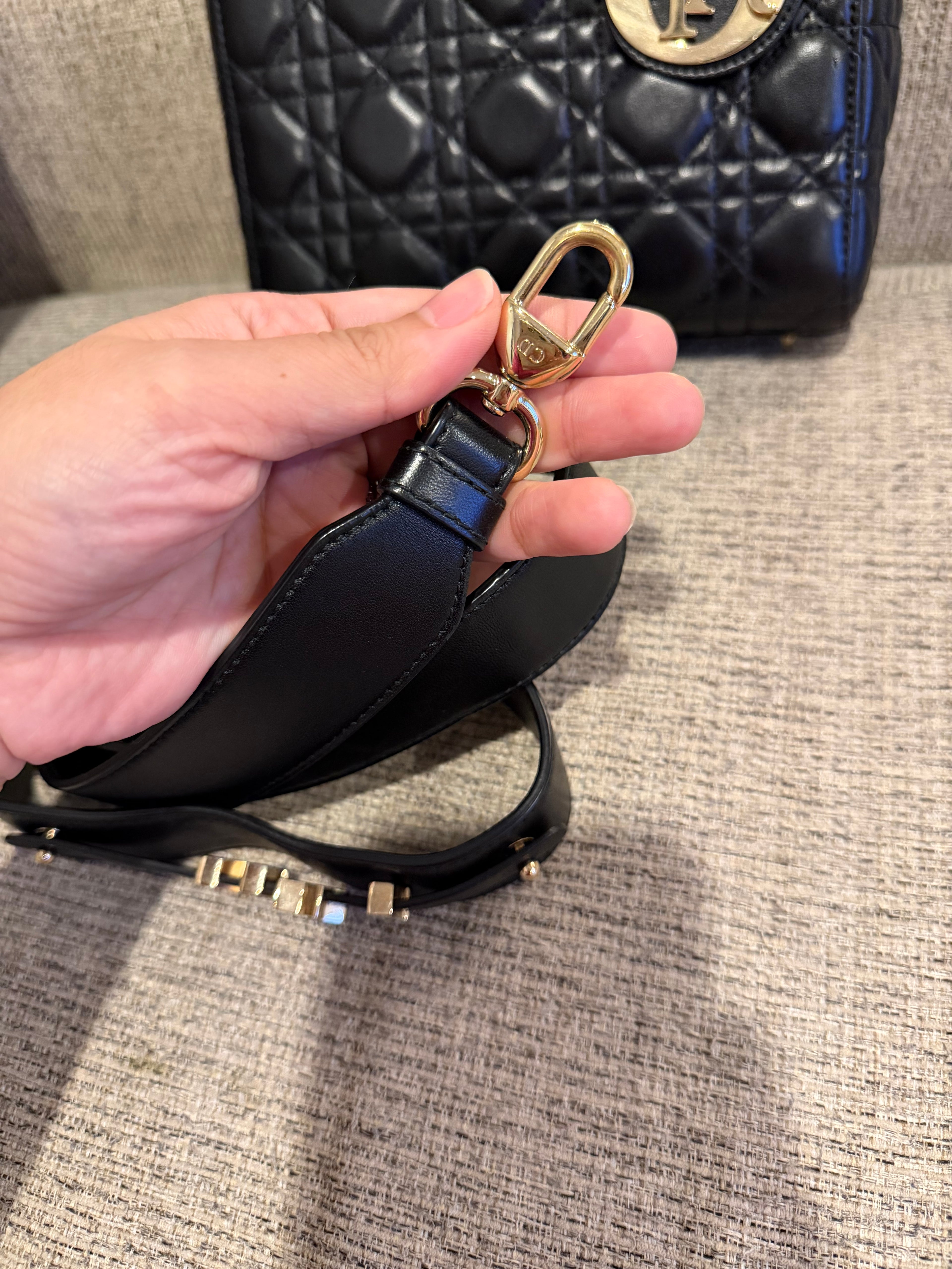 Lady Dior Small Black GHW