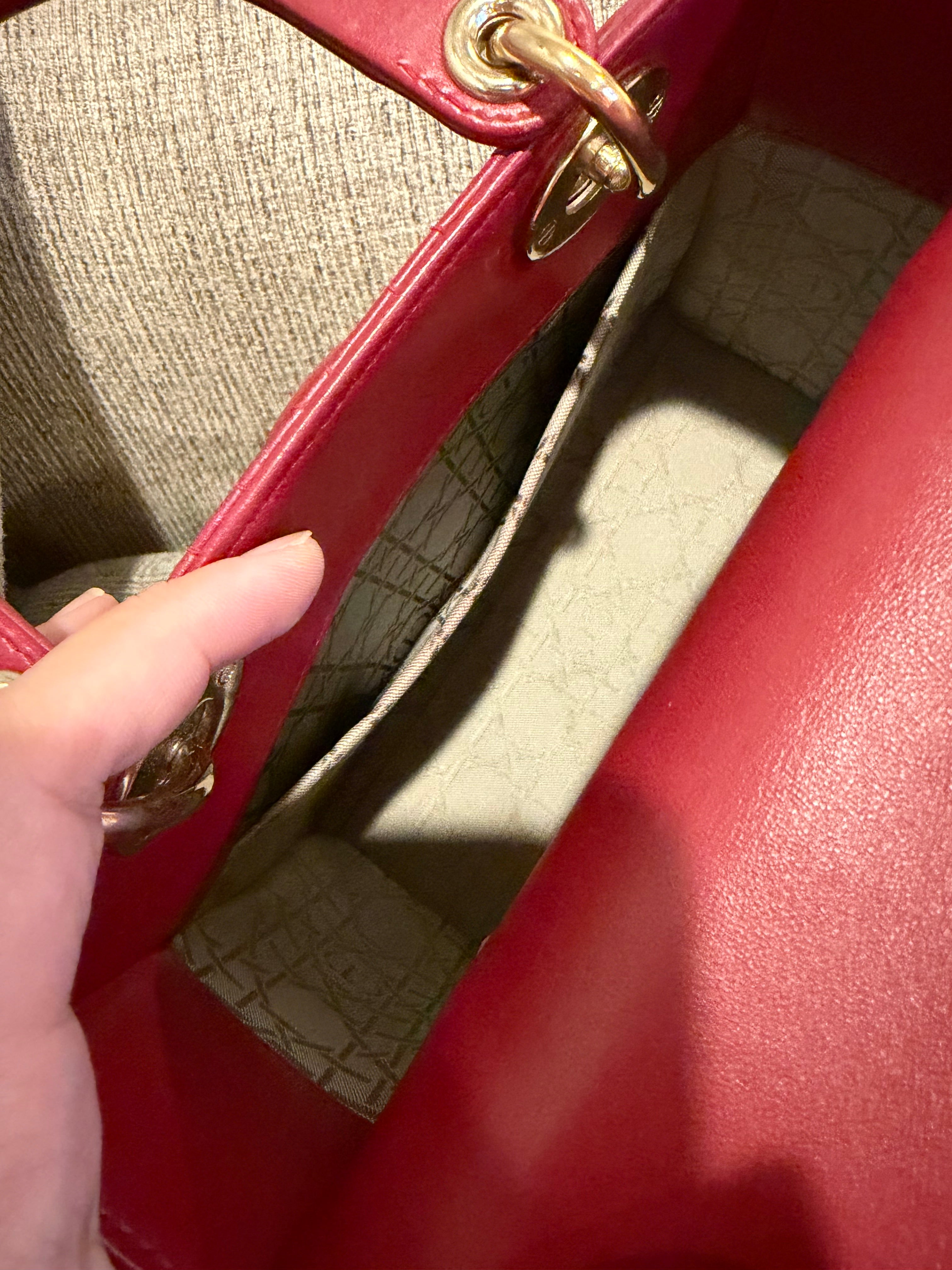 Lady Dior Small Red ABC Strap