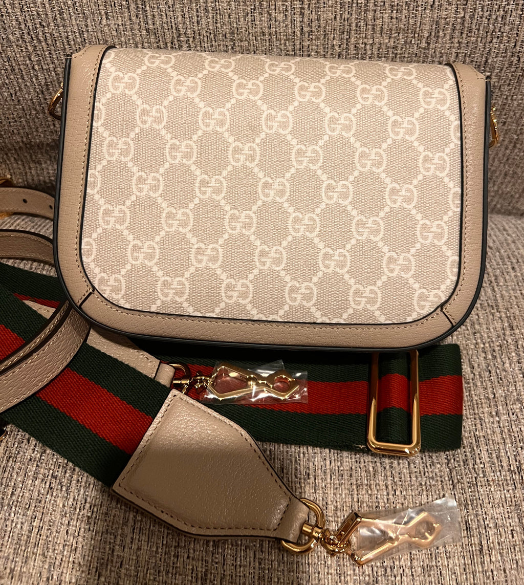 Gucci Horsebit Mini 2-Straps Limited White logo