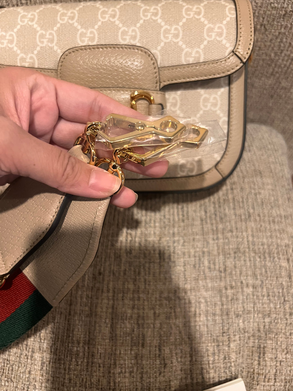 Gucci Horsebit Mini 2-Straps Limited White logo