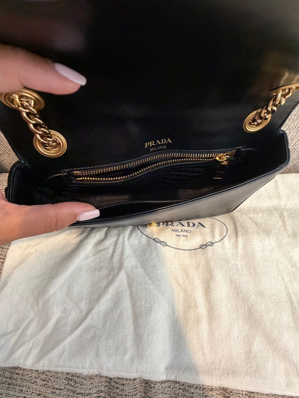 Prada Saffiano Flap Chain Bag