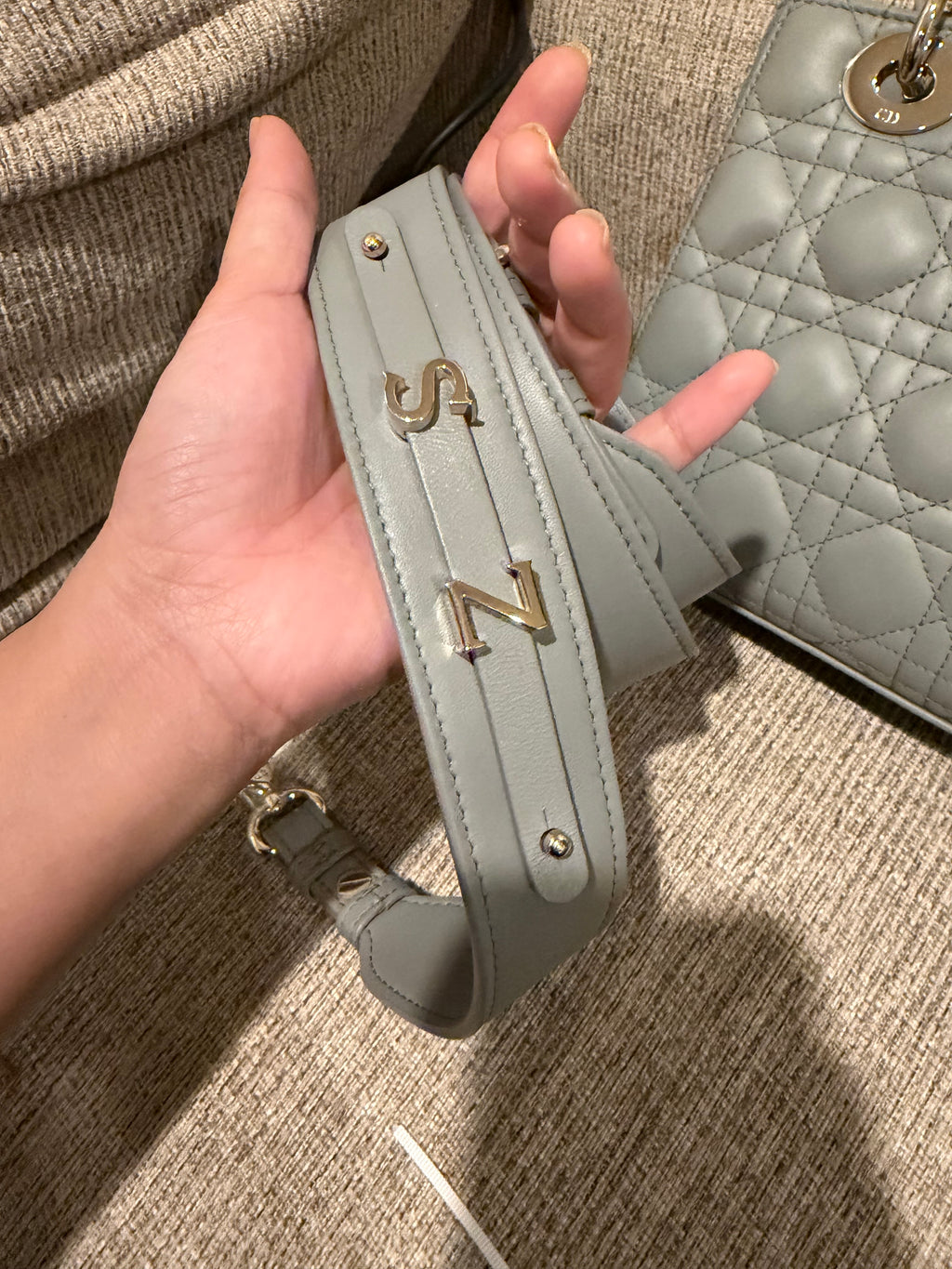 Lady Dior Small Grey ABC