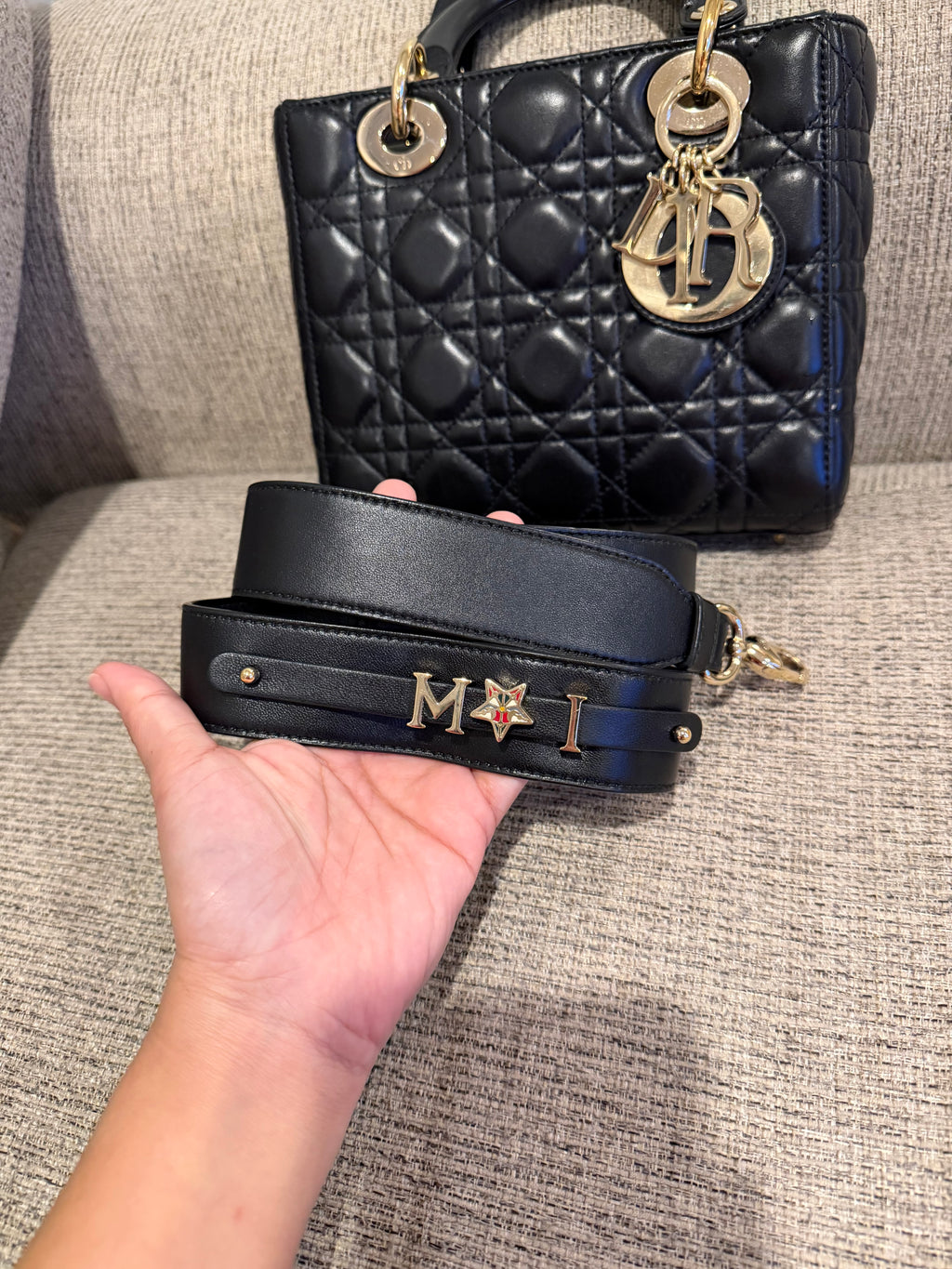 Lady Dior Small Black GHW