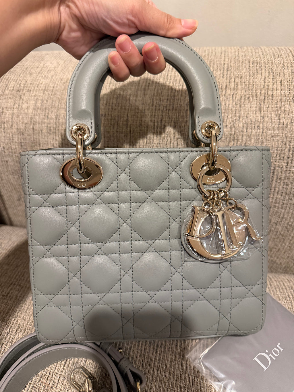 Lady Dior Small Grey ABC