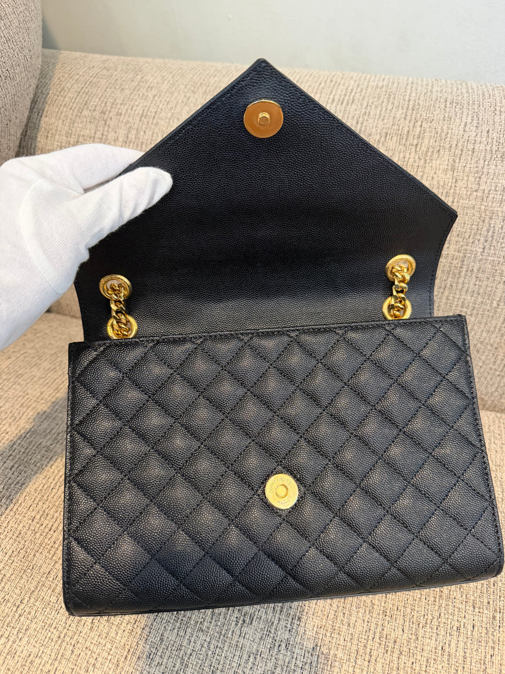 YSL Envelope Medium Black