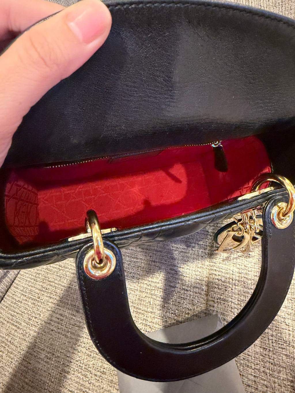 Lady Dior Small Black GHW