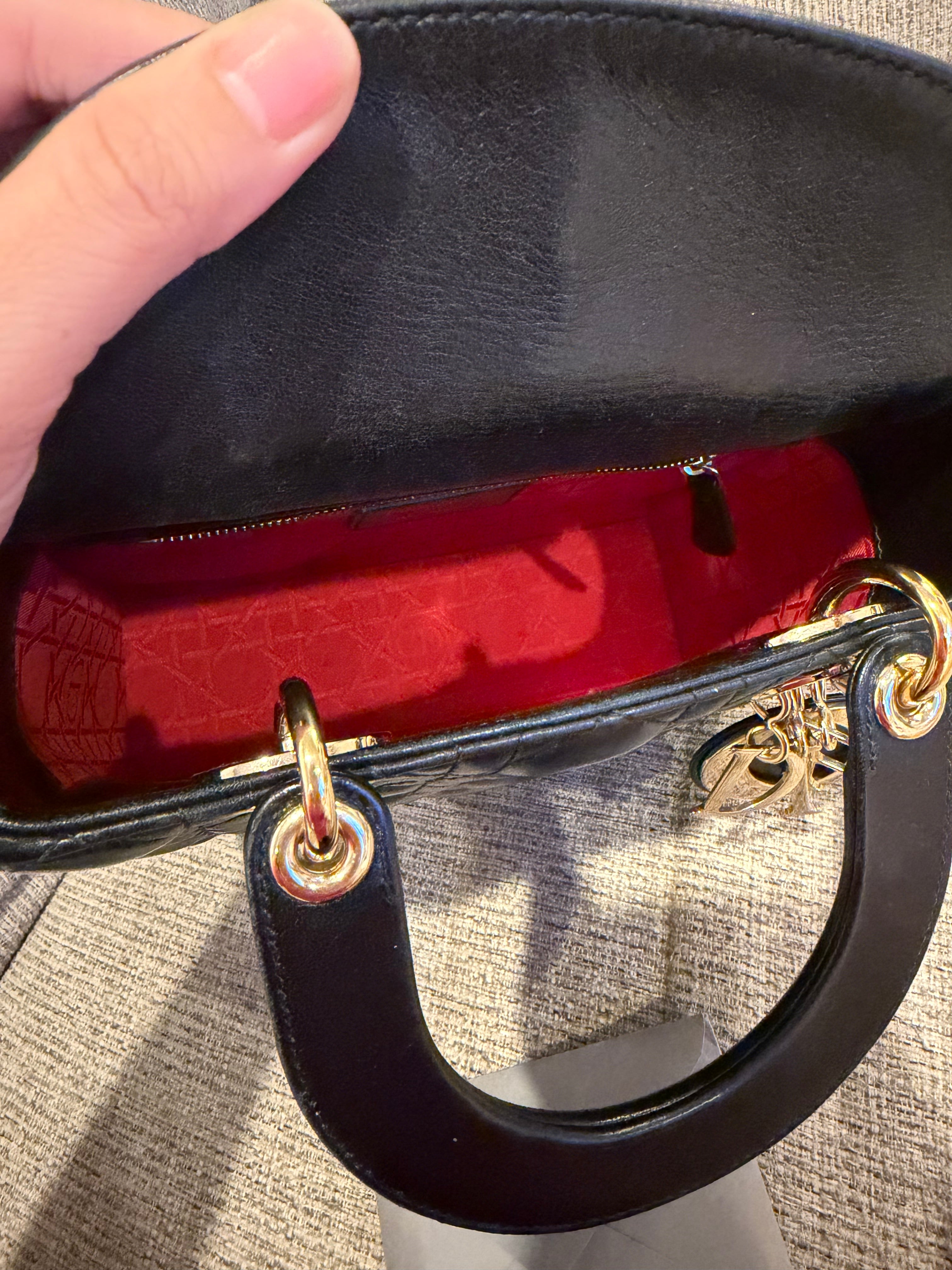 Lady Dior Small Black GHW
