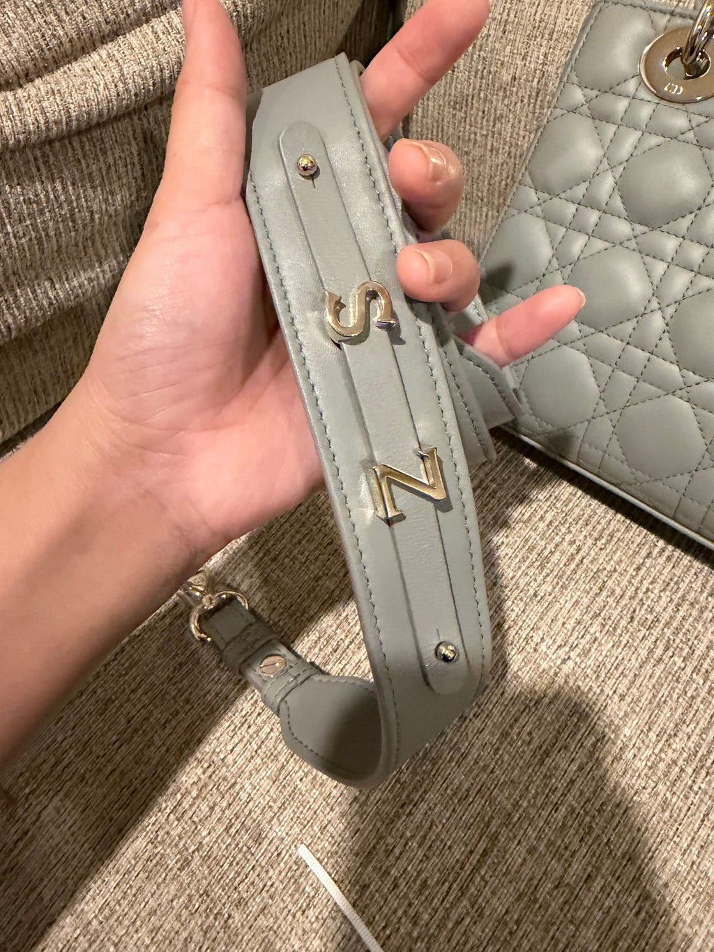 Lady Dior Small Grey ABC