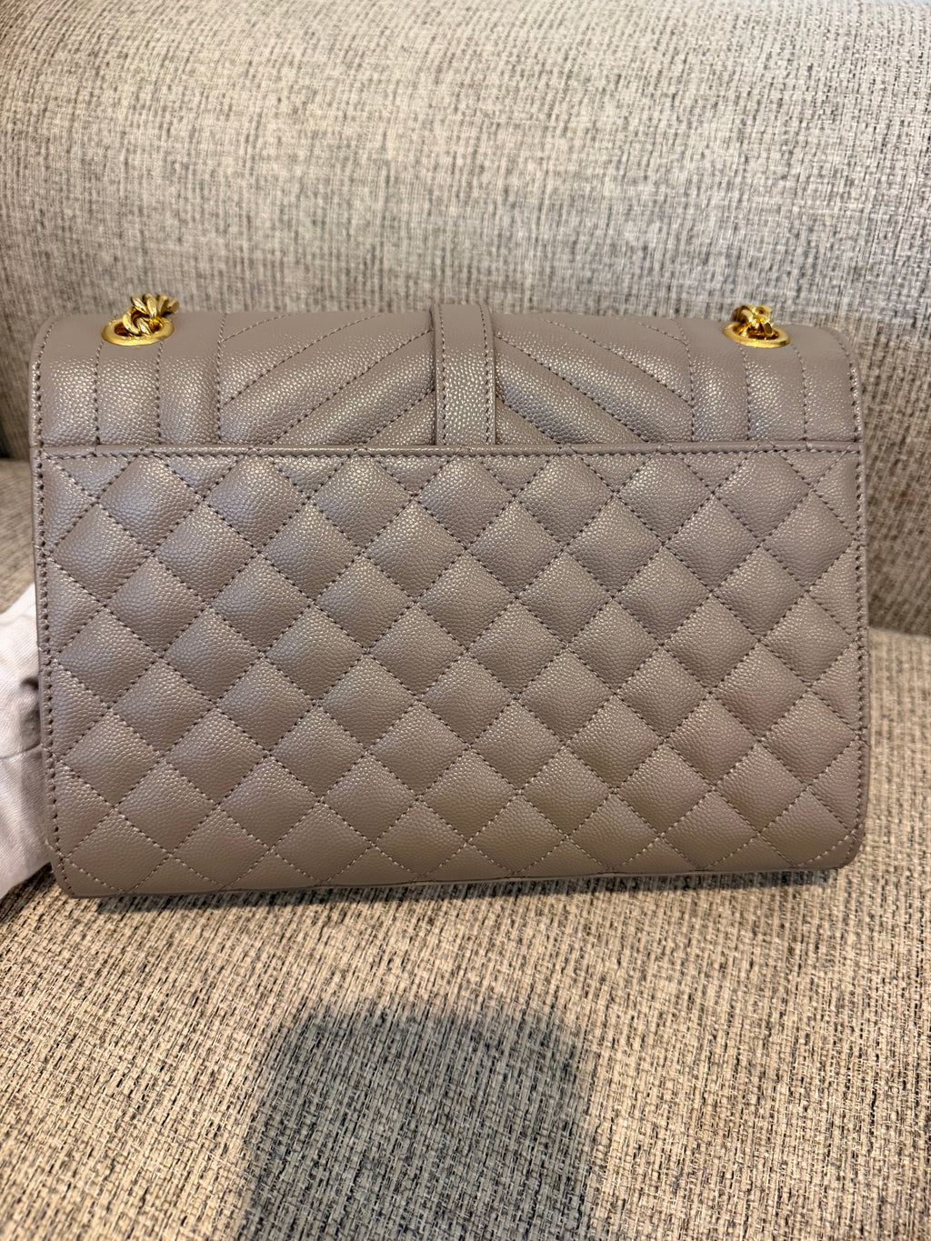 YSL Envelope Medium Taupe