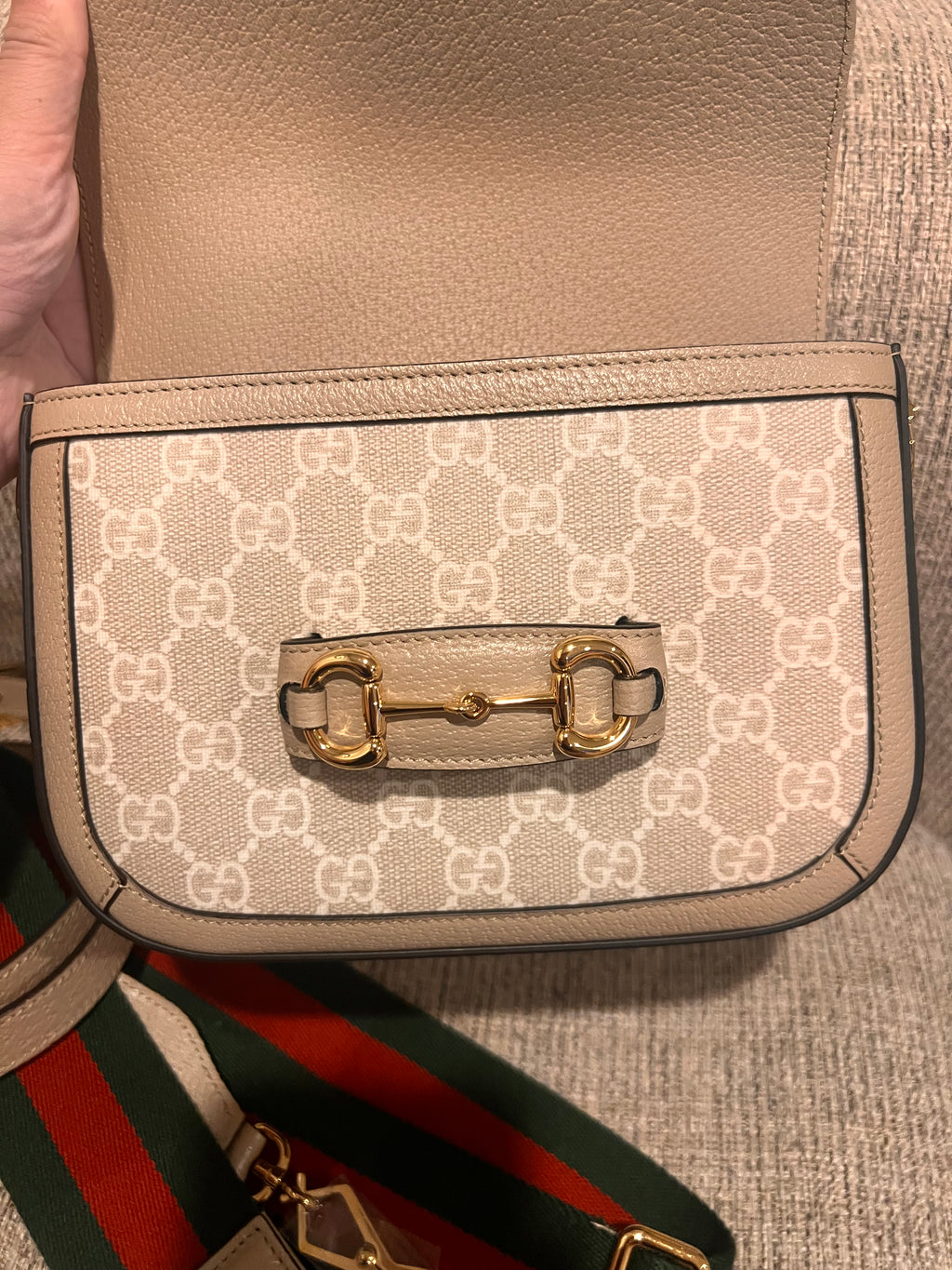 Gucci Horsebit Mini 2-Straps Limited White logo