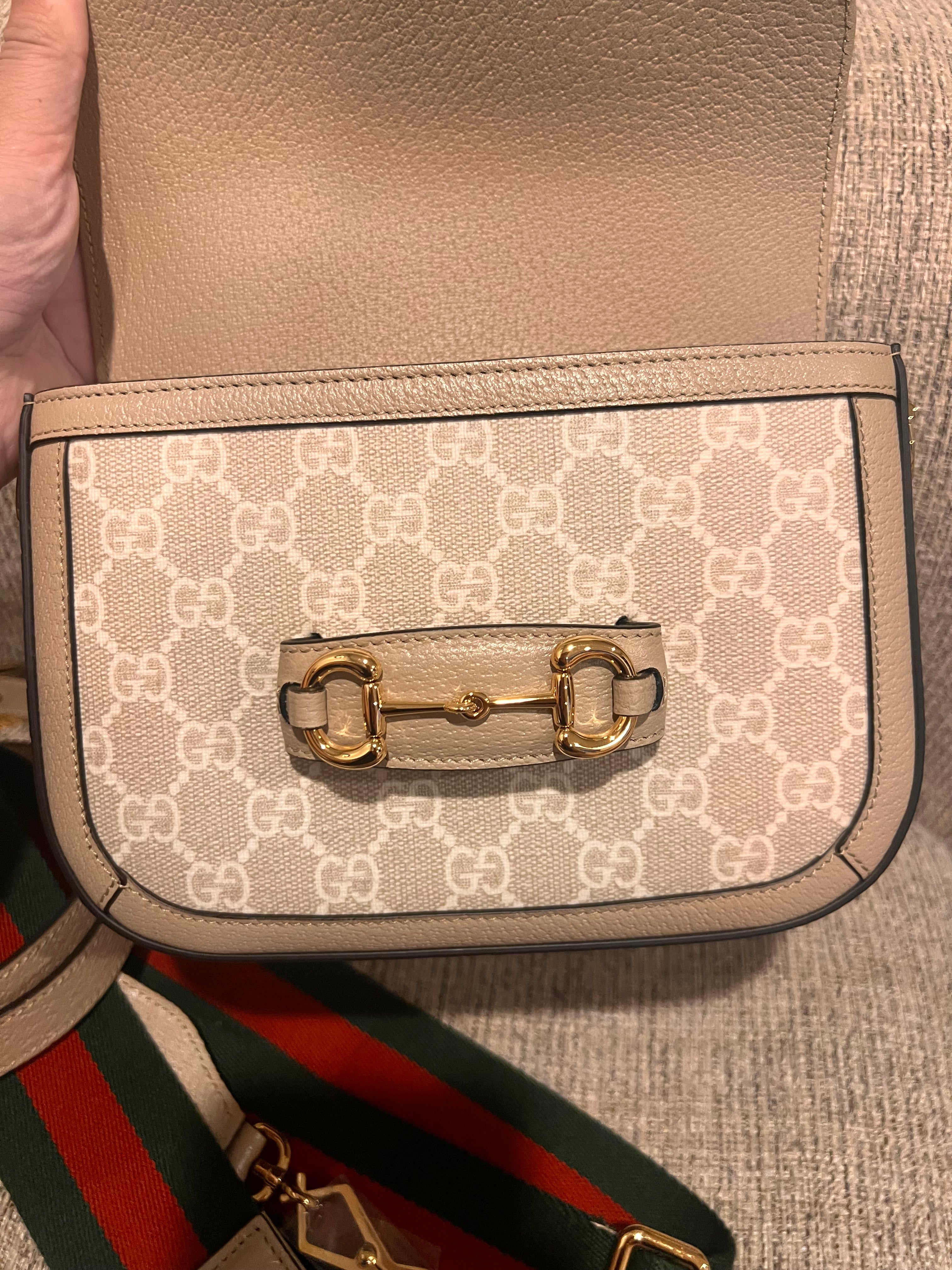 Gucci Horsebit Mini 2-Straps Limited White logo