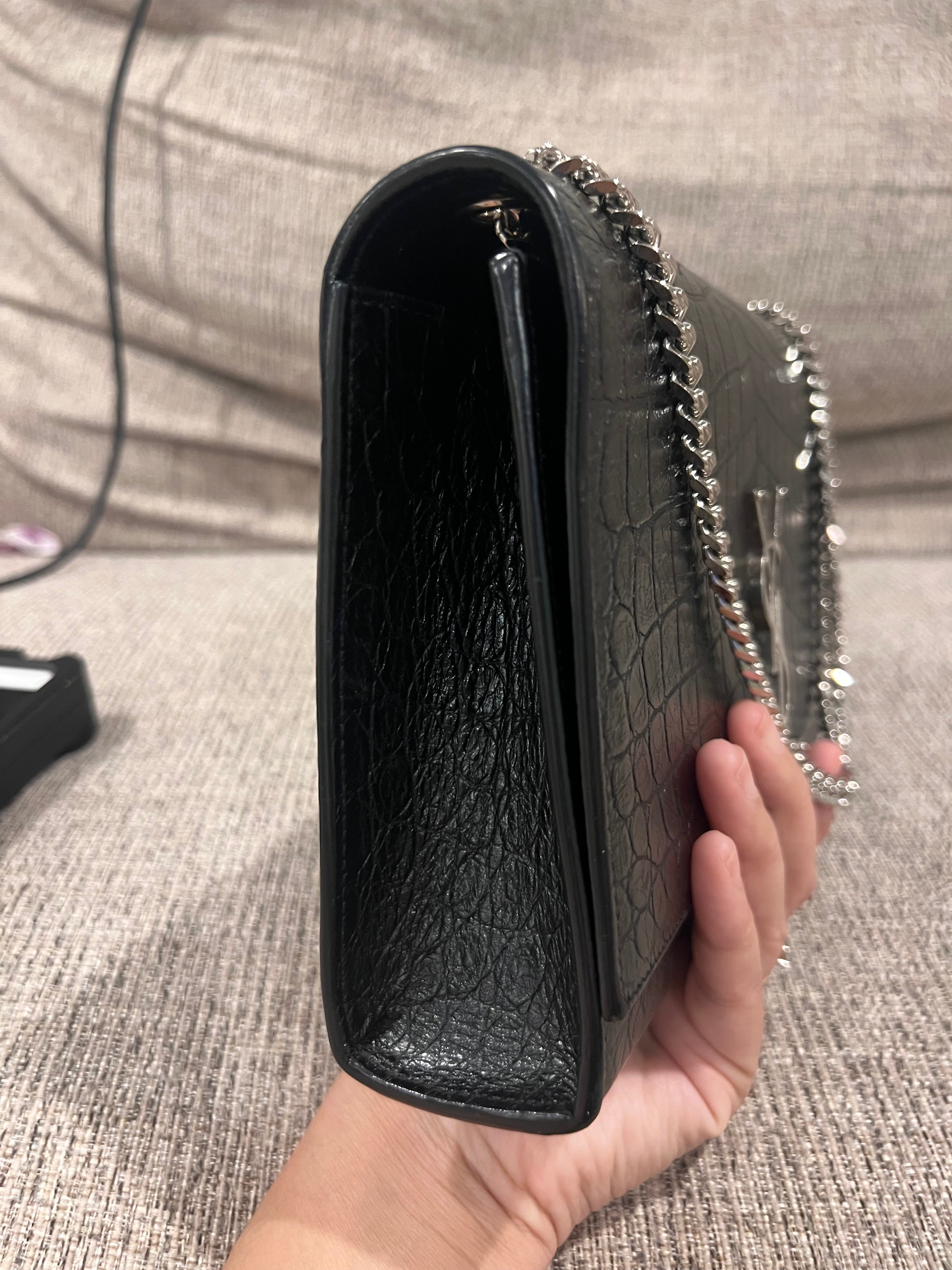 YSL Kate w/ Tassel Croc Medium