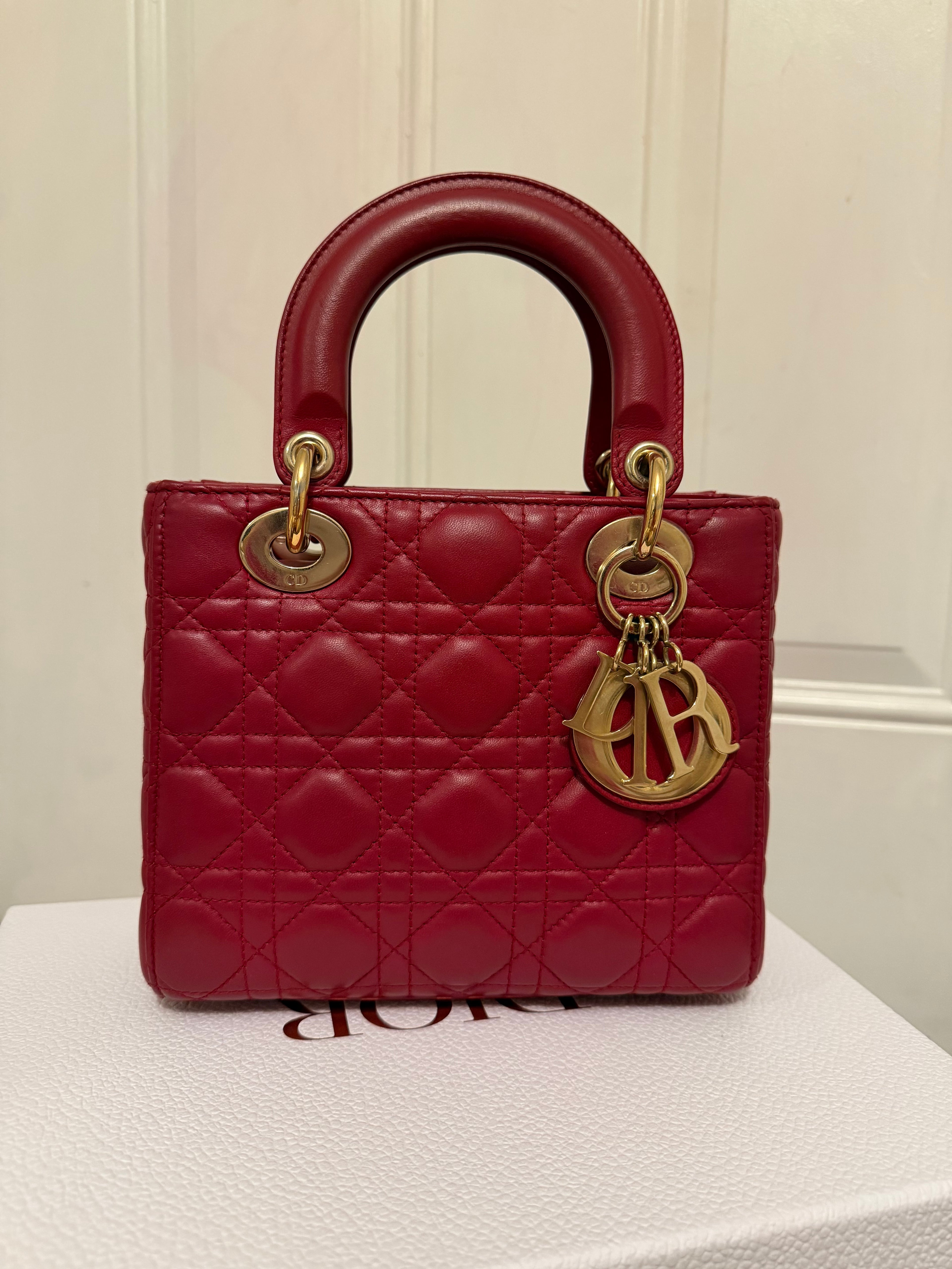 Lady Dior Small Red ABC Strap