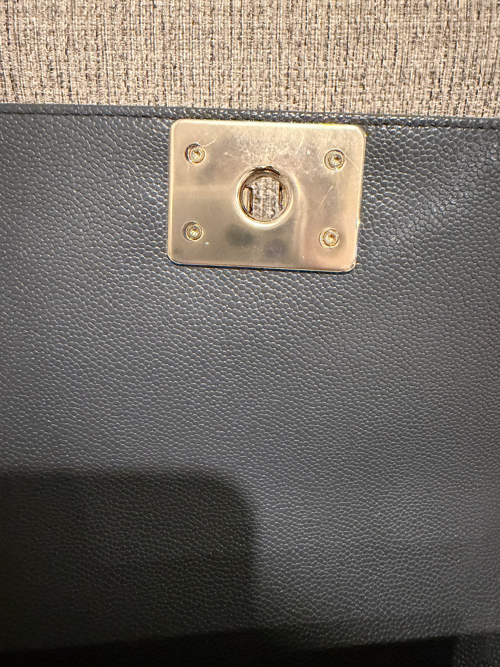 Chanel Leboy Small Grey Champagne Gold HW*Microchipped*