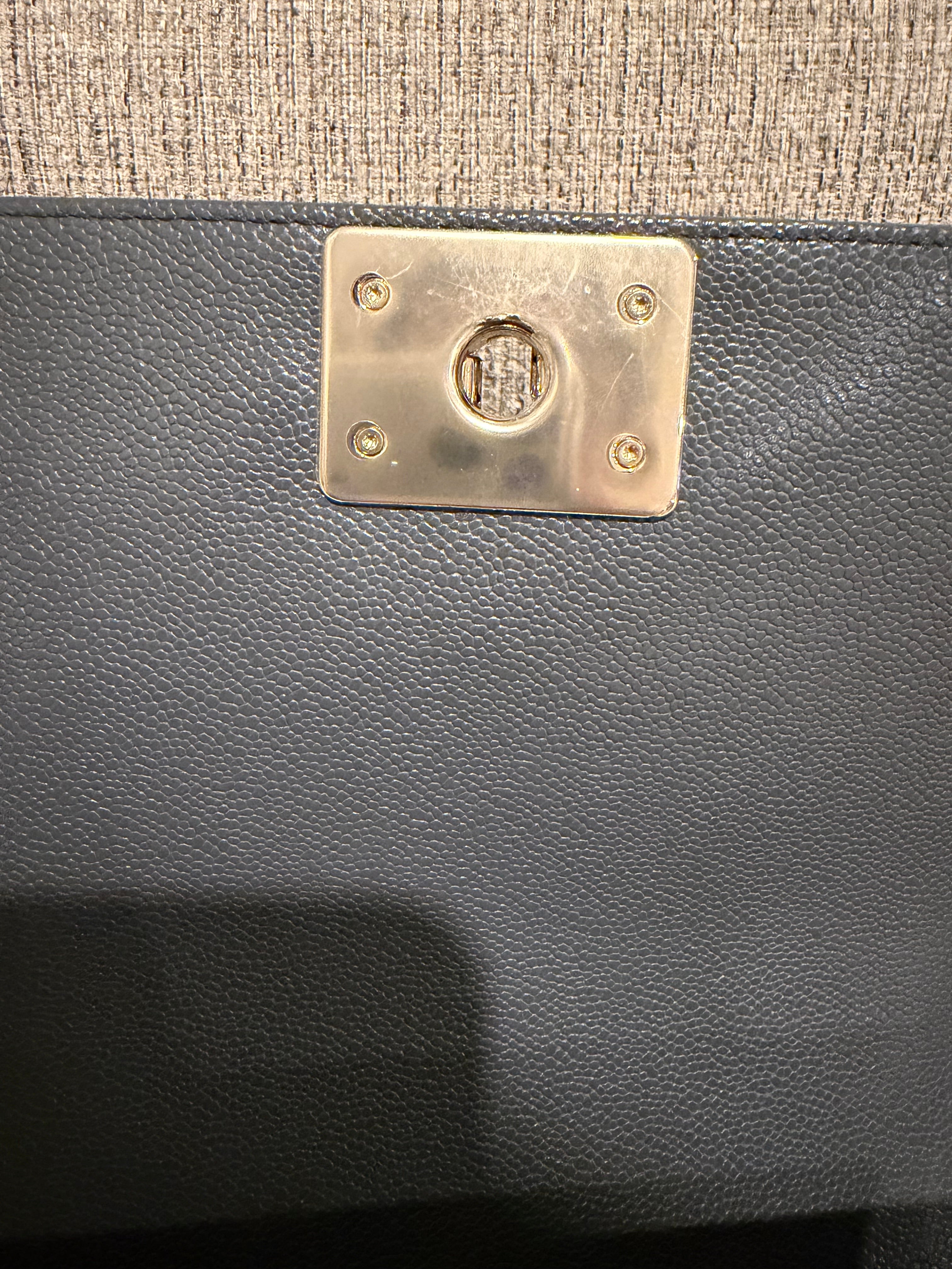 Chanel Leboy Small Grey Champagne Gold HW*Microchipped*
