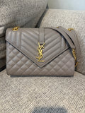 YSL Envelope Medium Taupe
