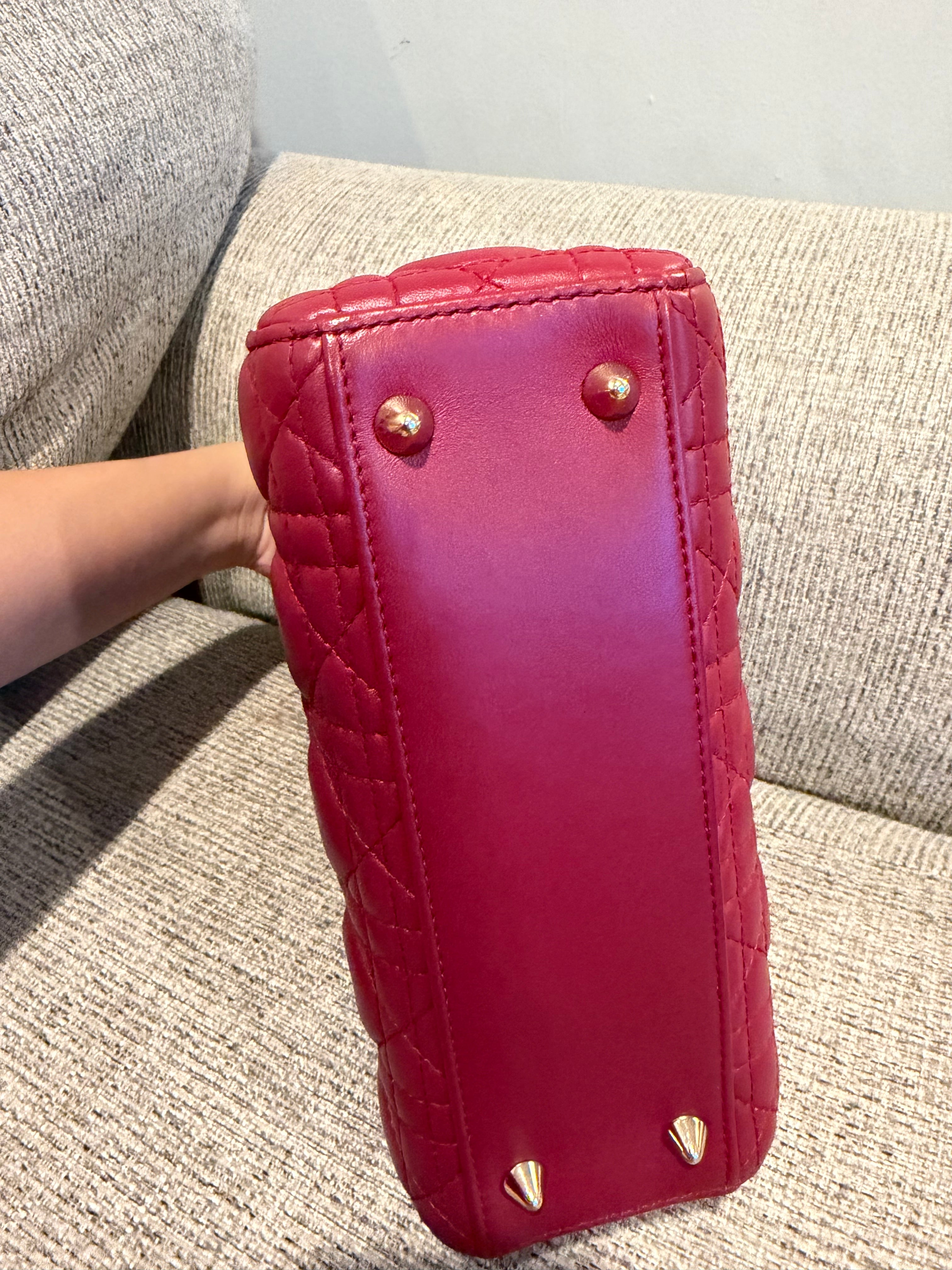 Lady Dior Small Red ABC Strap