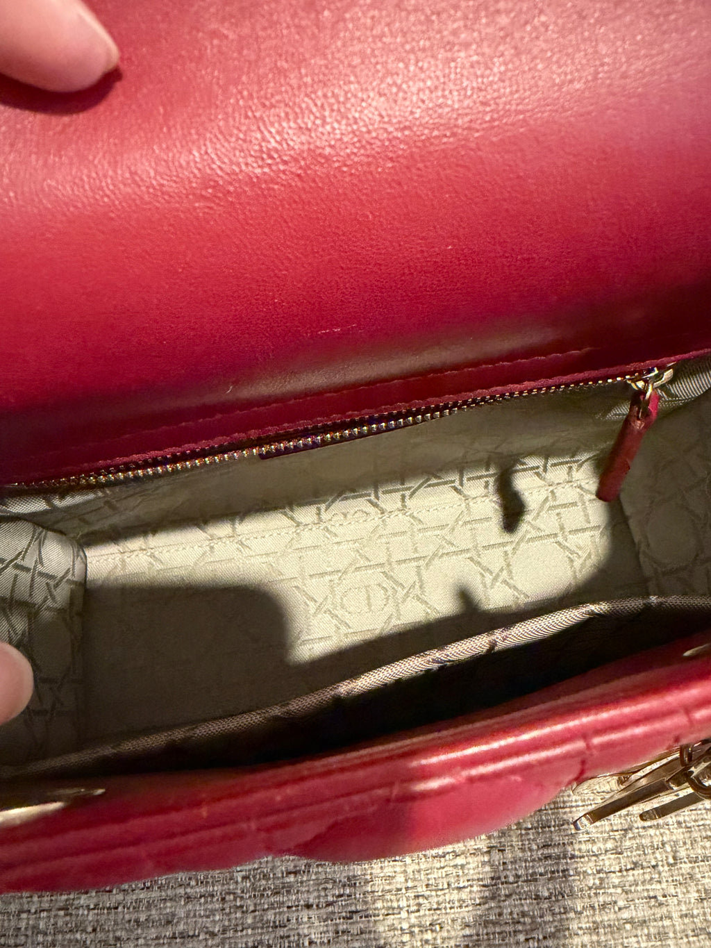 Lady Dior Small Red ABC Strap