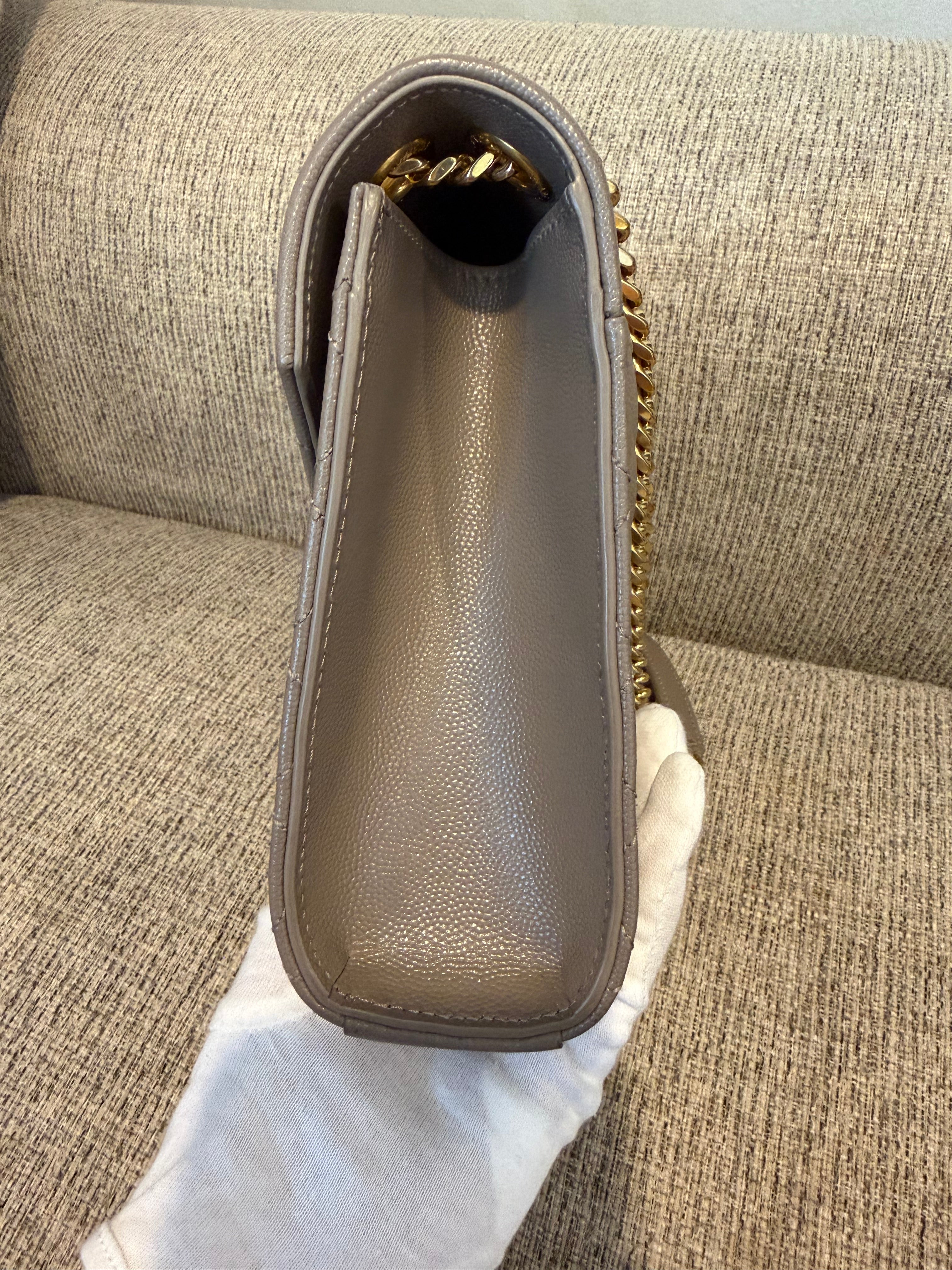 YSL Envelope Medium Taupe