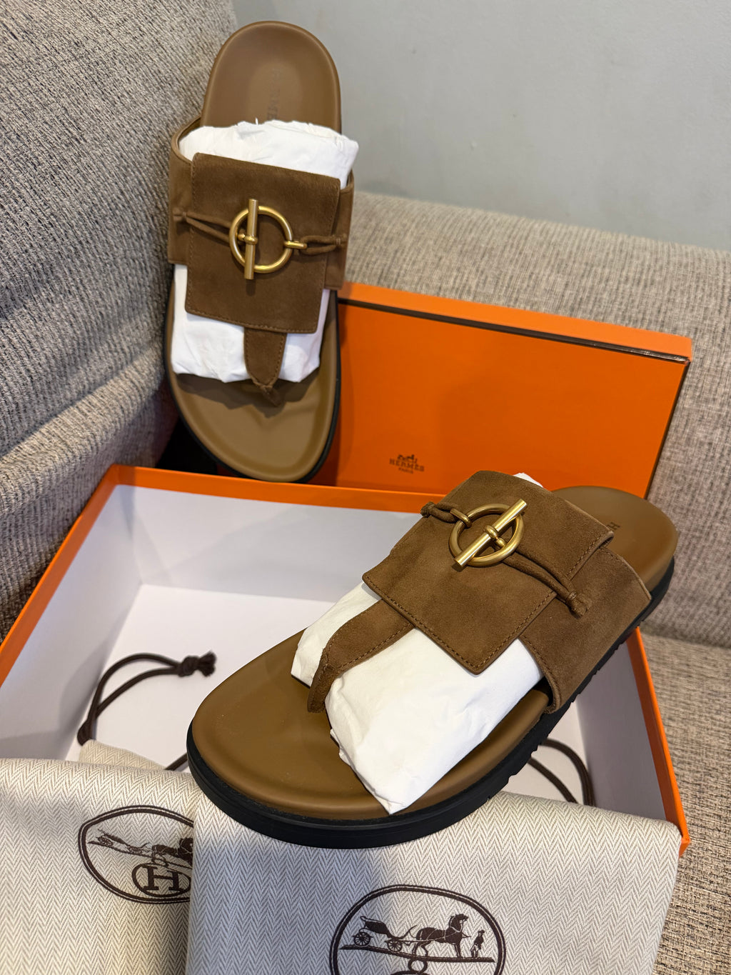 Hermes Sandals Brown