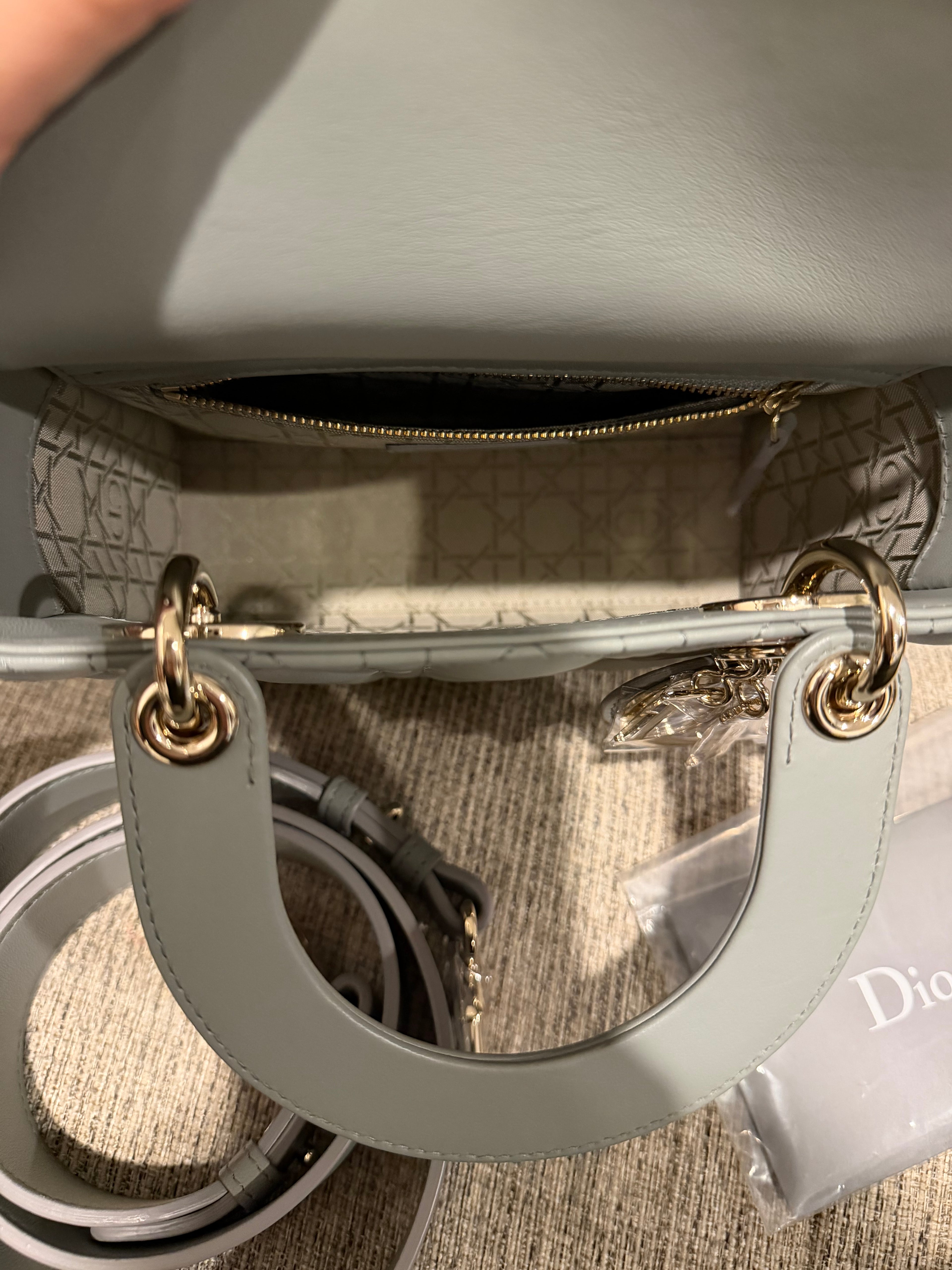 Lady Dior Small Grey ABC