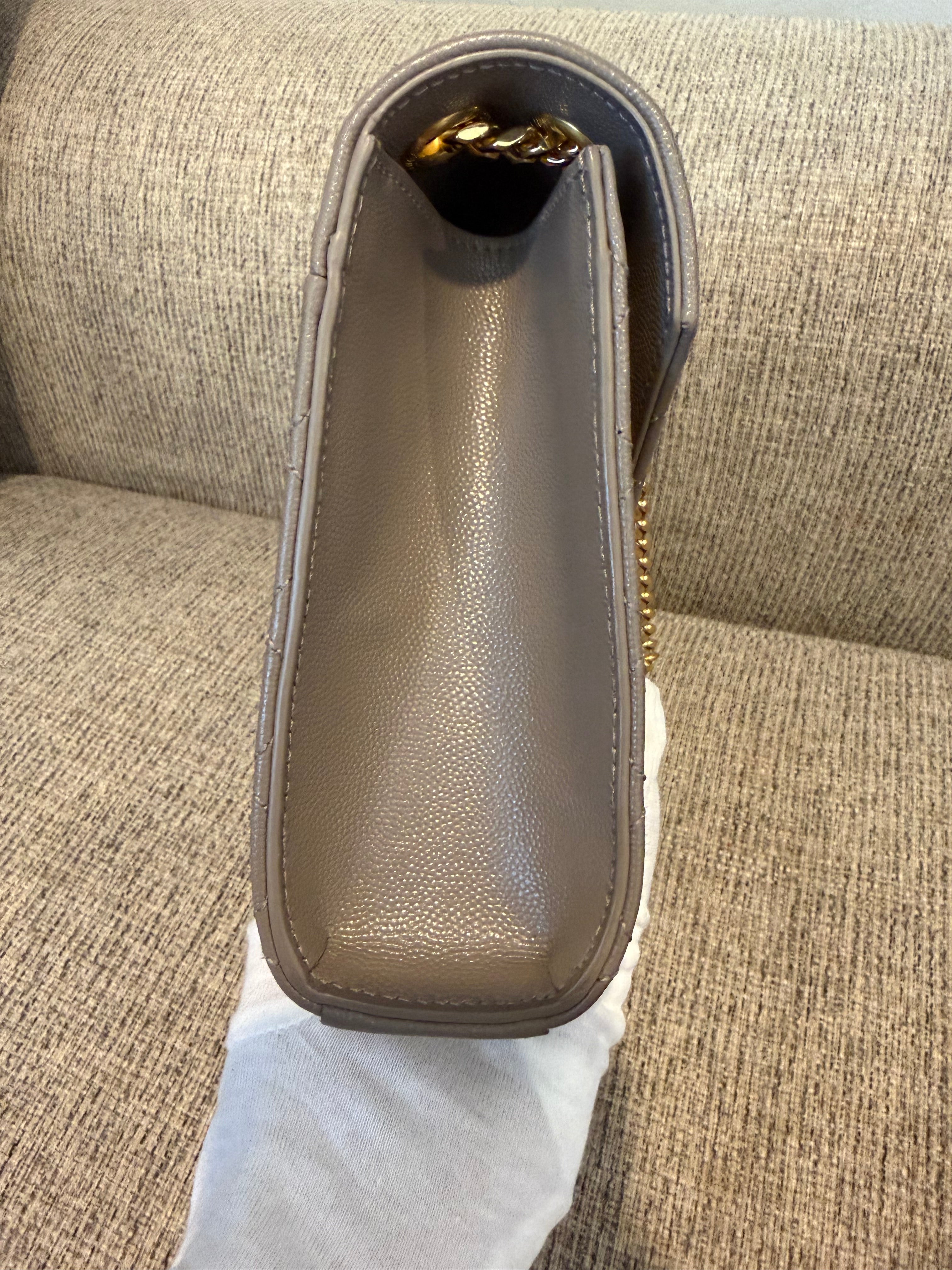 YSL Envelope Medium Taupe