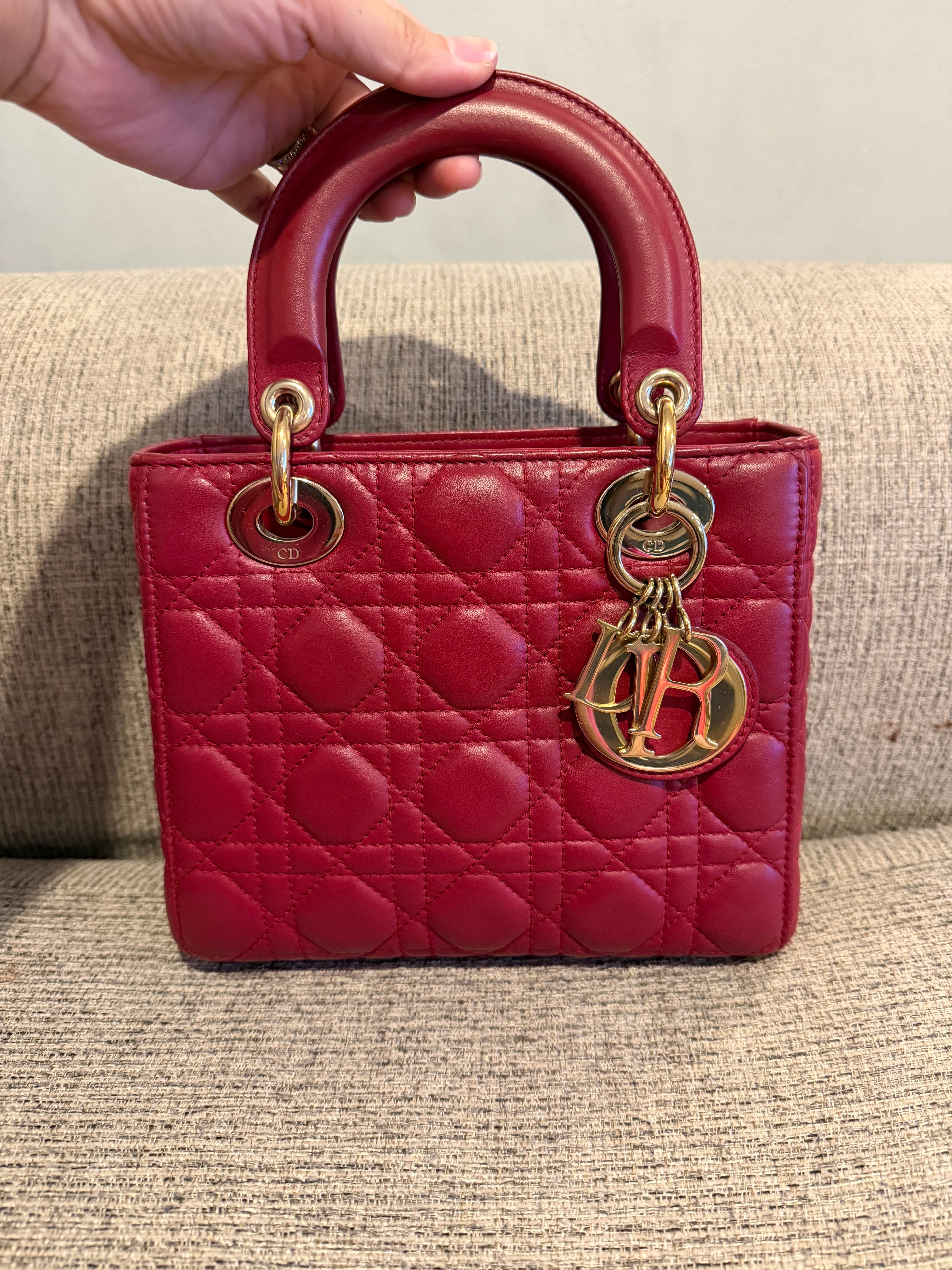 Lady Dior Small Red ABC Strap
