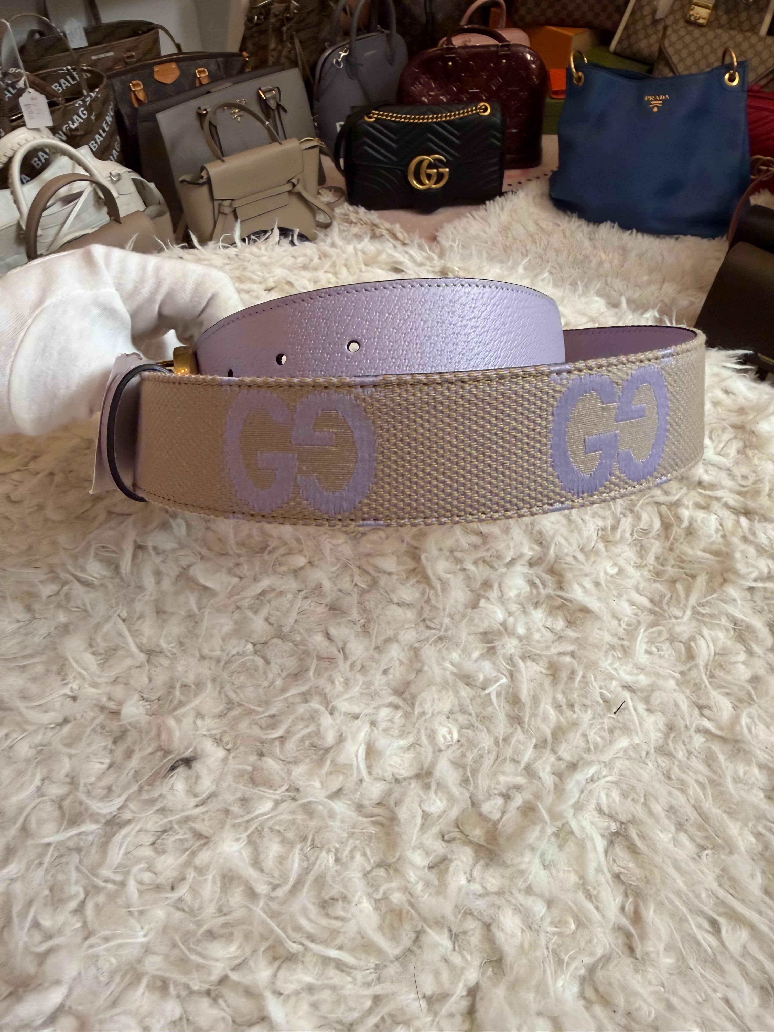 Gucci Marmont Belt Jumbo Logo lavender size 75 Bnew