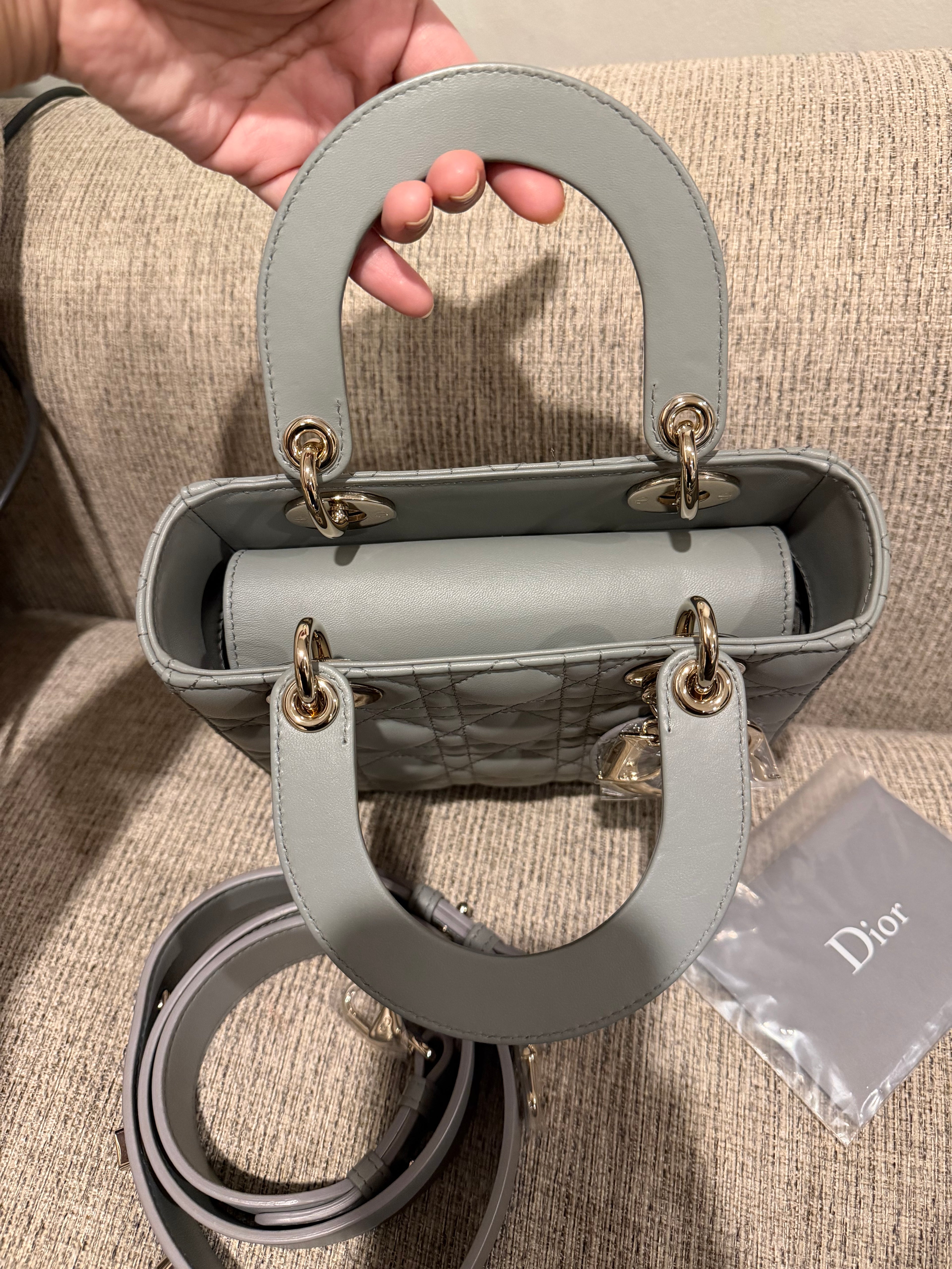 Lady Dior Small Grey ABC