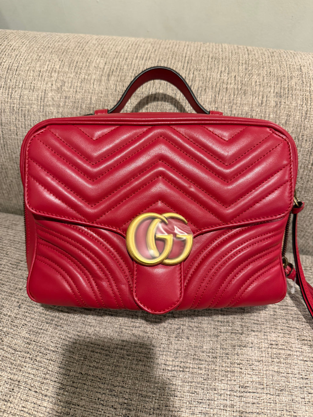 Gucci Marmont Vanity Red Sherry Line Strap