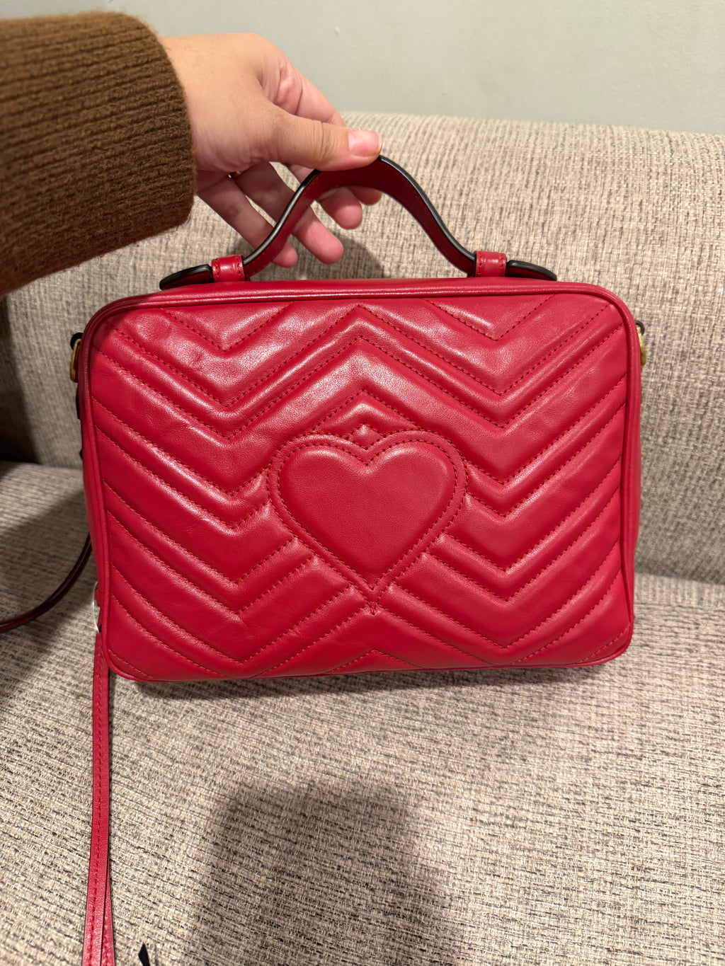 Gucci Marmont Vanity Red Sherry Line Strap