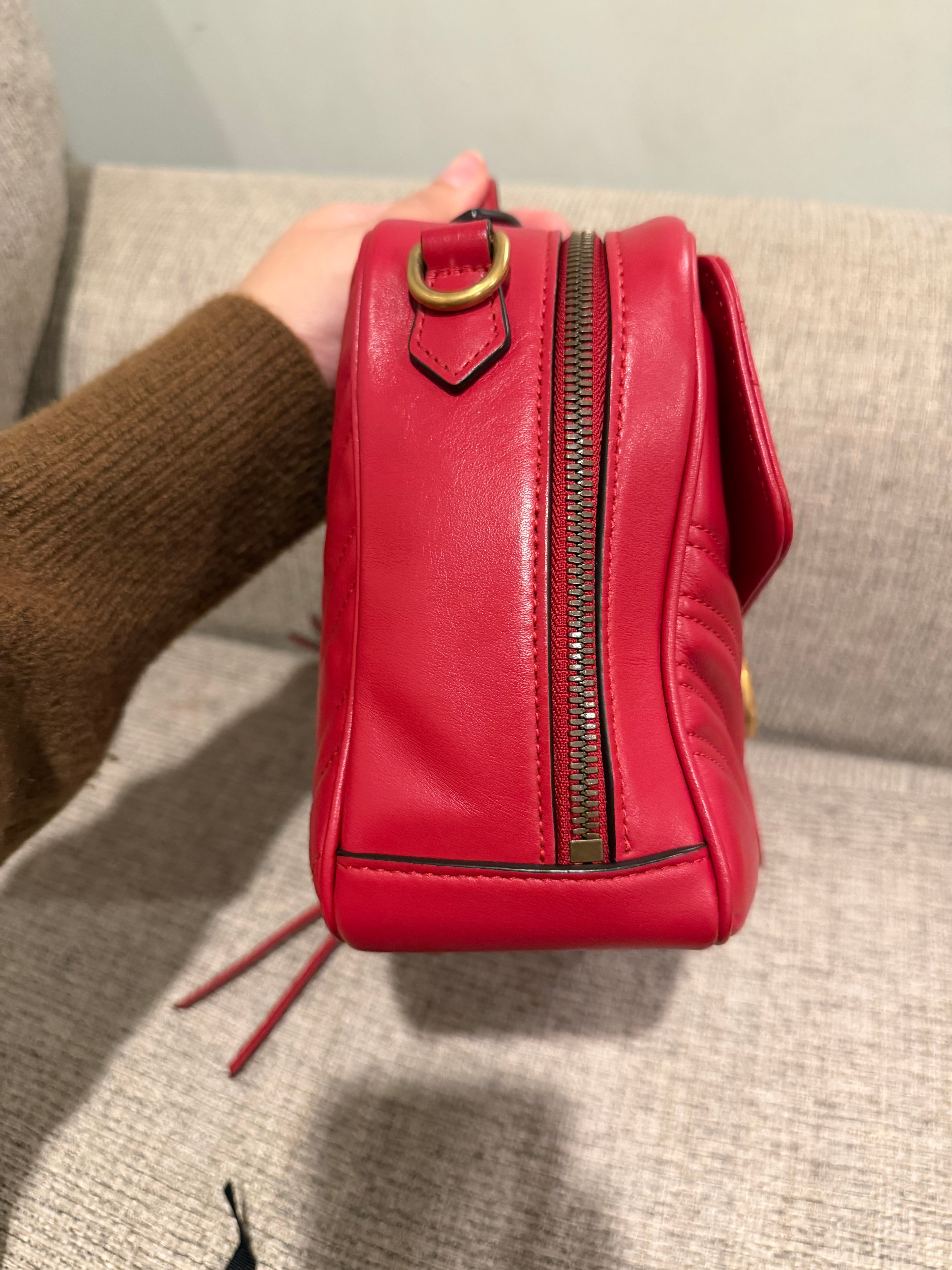 Gucci Marmont Vanity Red Sherry Line Strap