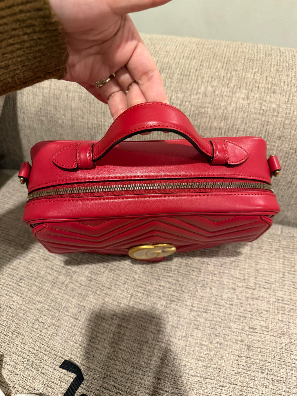 Gucci Marmont Vanity Red Sherry Line Strap