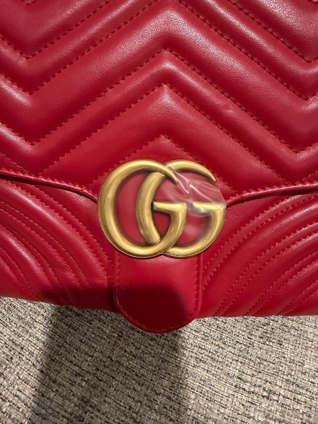 Gucci Marmont Vanity Red Sherry Line Strap