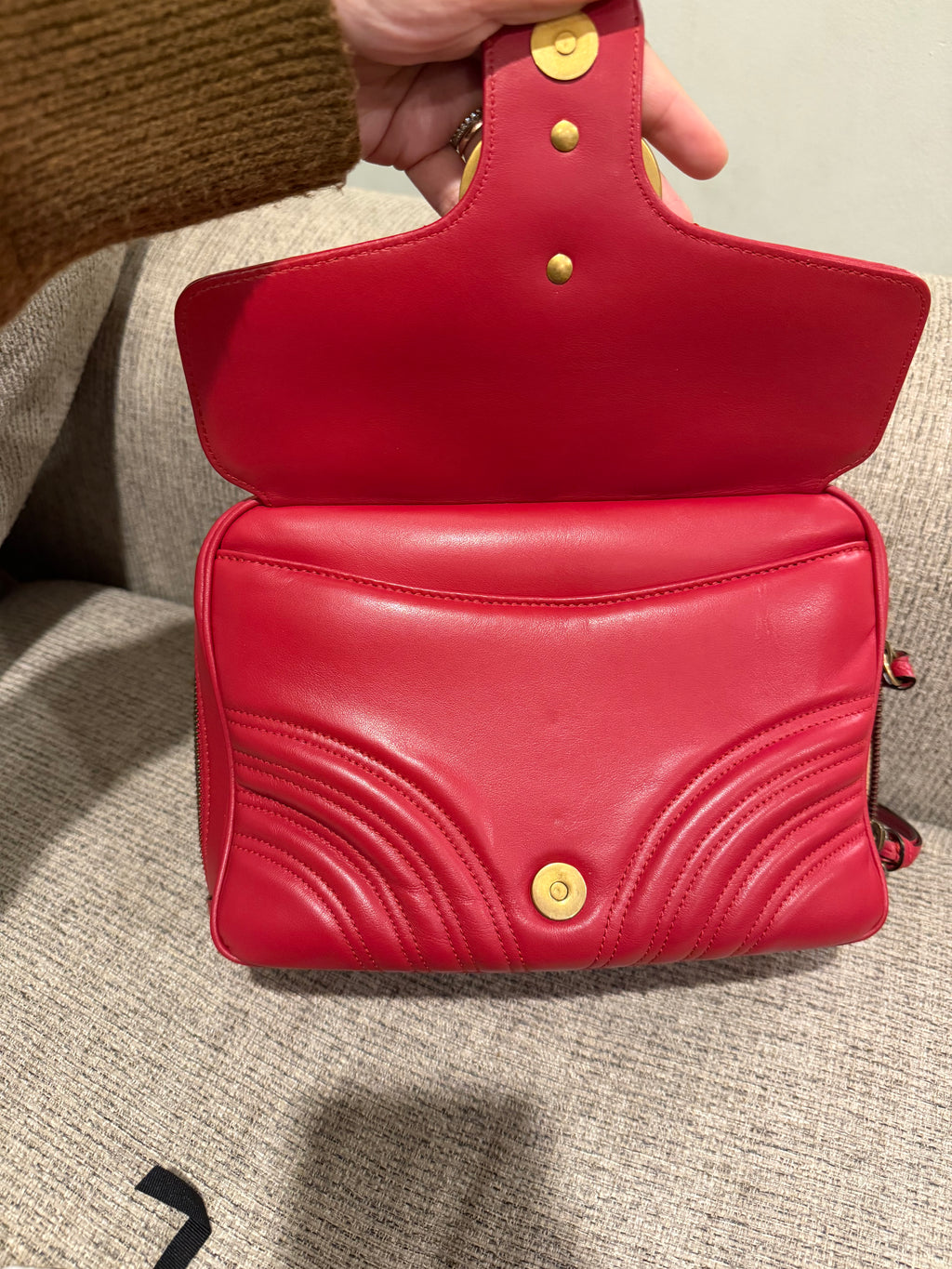 Gucci Marmont Vanity Red Sherry Line Strap