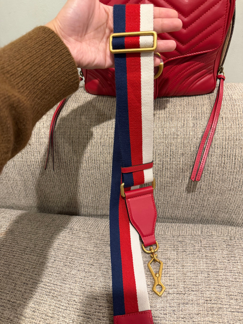 Gucci Marmont Vanity Red Sherry Line Strap