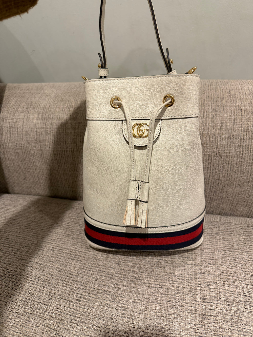 Gucci White Bucket Bag